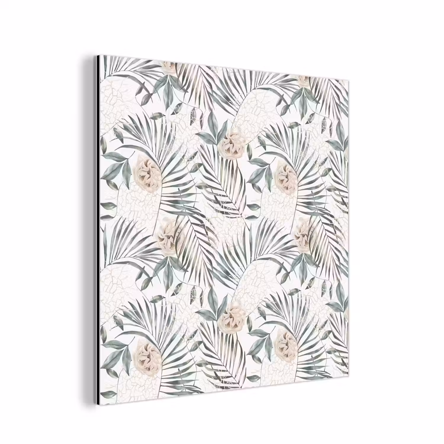 Monstera - Palmblad - Jungle - Tropisch aluminium wit klein -3d