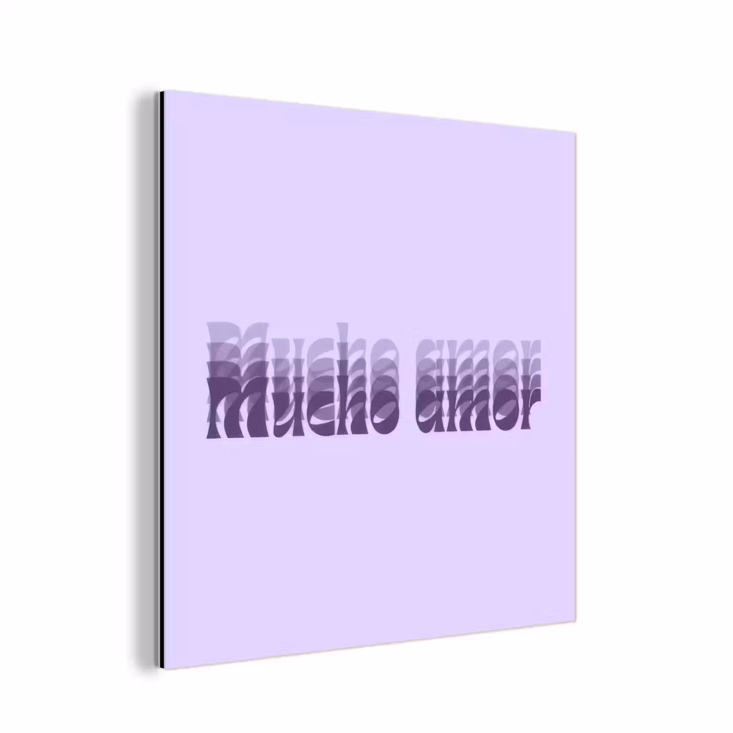 Mucho amor - Paars - Gelaagde letters aluminium wit klein -3d