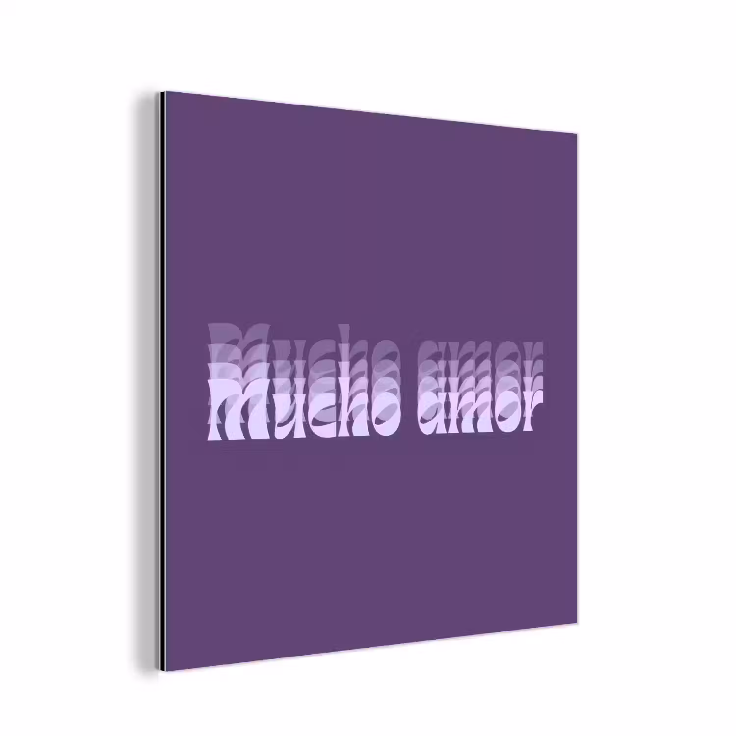 Mucho amor - Paars - Grafisch aluminium wit klein -3d