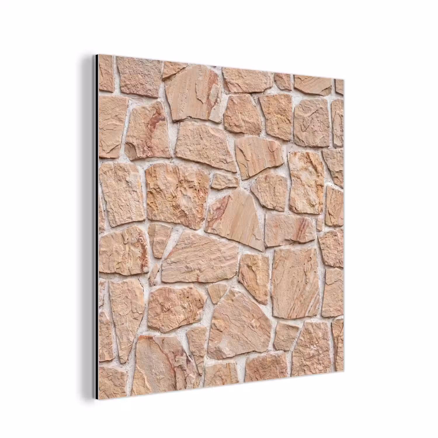 Muur - Steen - Patroon - Rustiek - Beige aluminium wit klein -3d