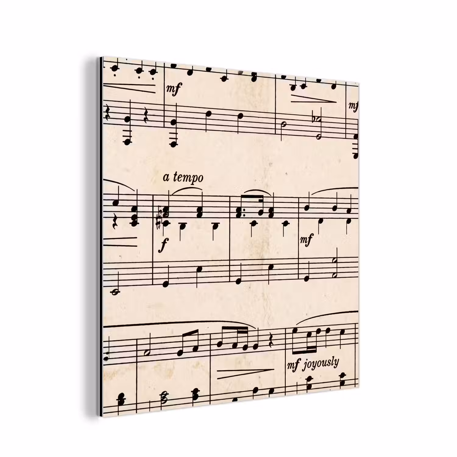 Muzieknotatie - Notenbalken - Kunst - Klassiek - Beige aluminium wit klein -3d