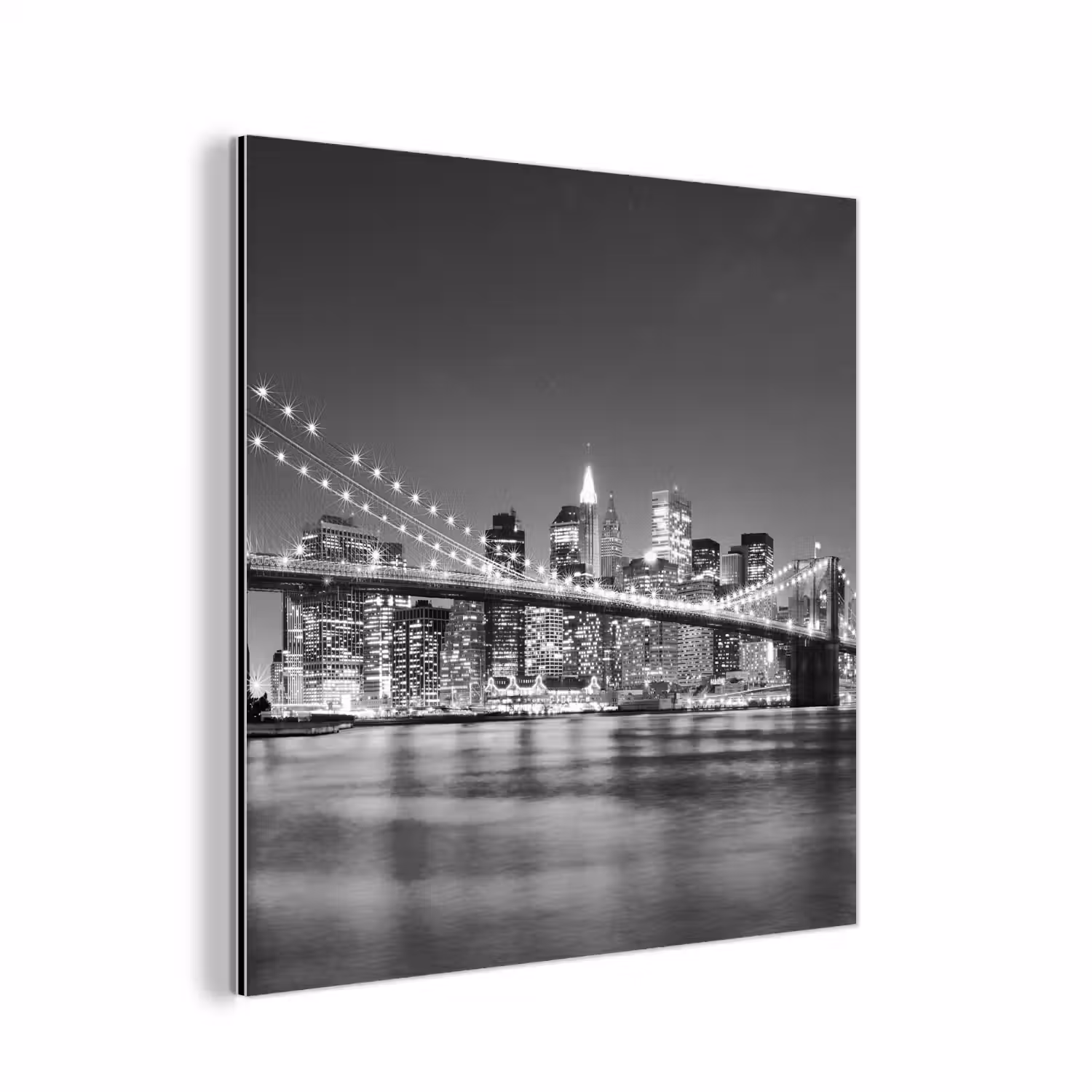 New York - Brug - Brooklyn - Zwart wit - Architectuur aluminium wit klein -3d