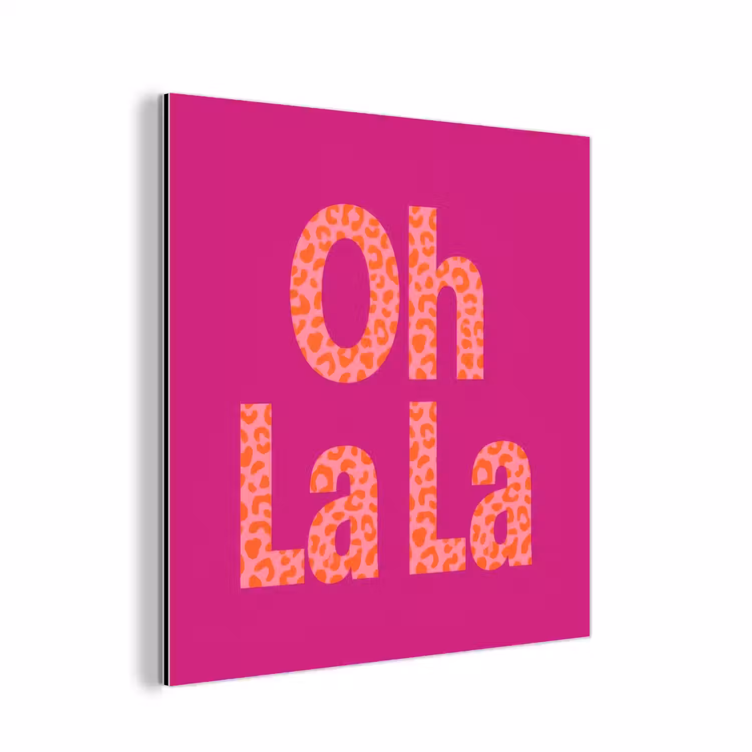 Oh la la - Luipaardprint - Roze aluminium wit klein -3d