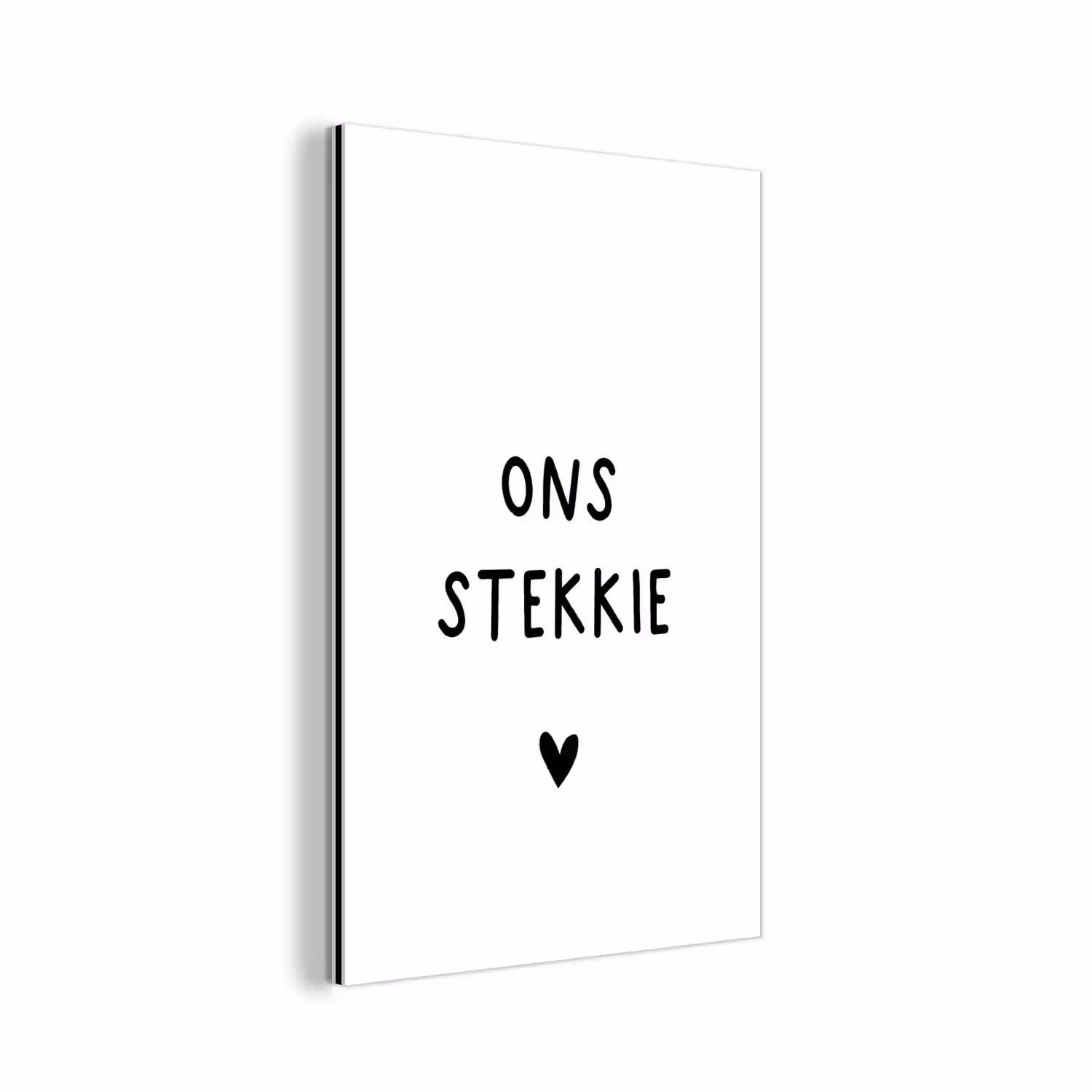Ons stekkie - Quotes - Spreuken aluminium wit klein -3d