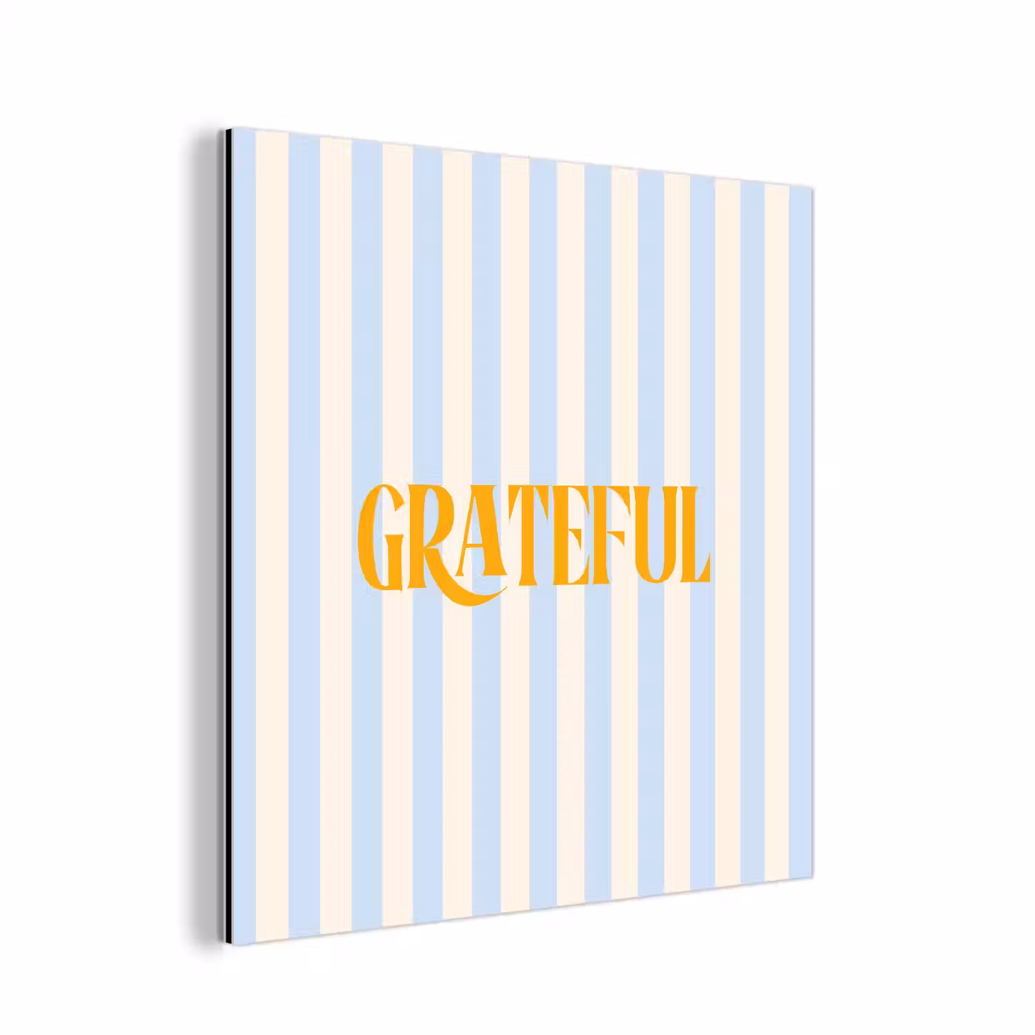 Oranje - Blauw - Strepen - Grateful aluminium wit klein -3d