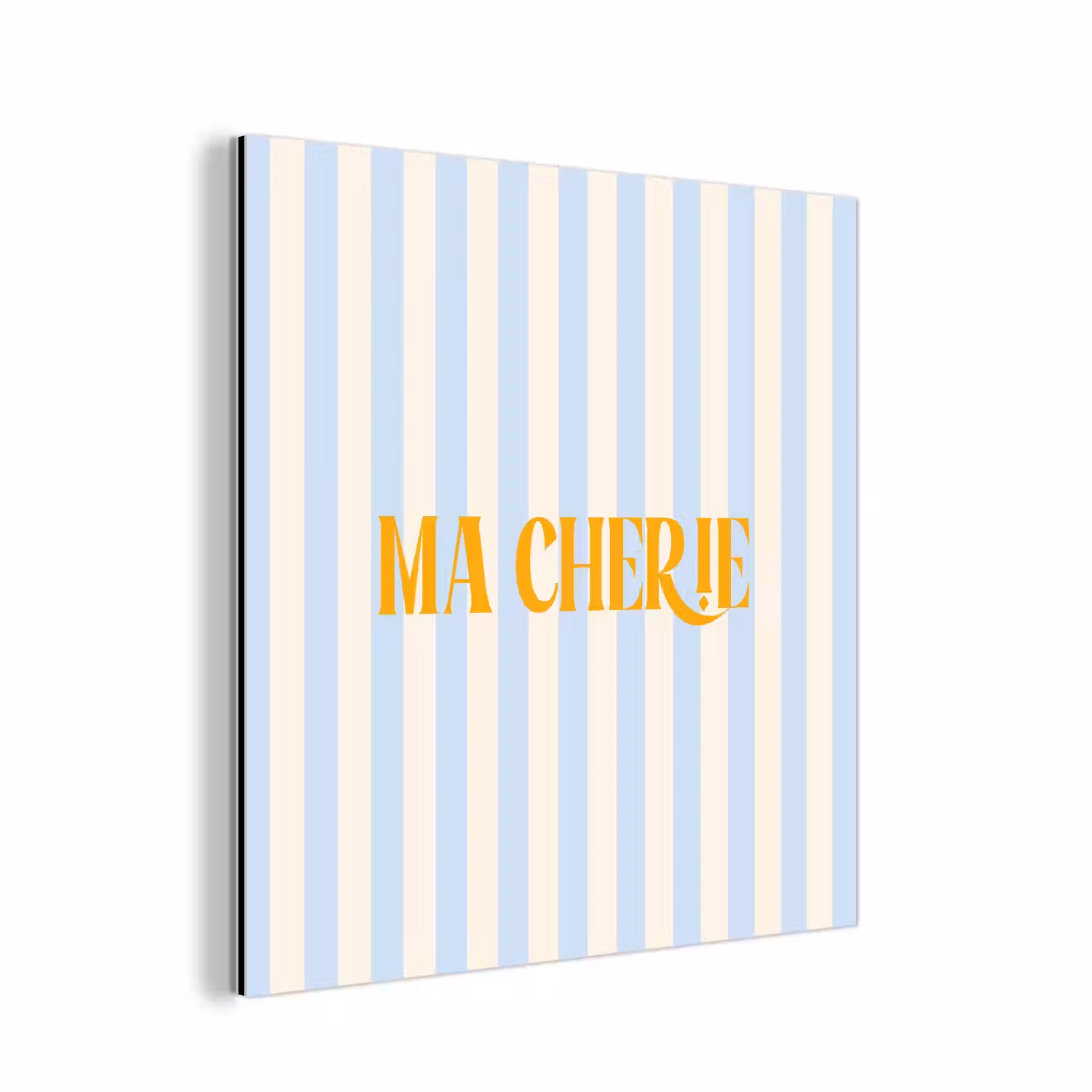 Oranje - Blauw - Strepen - Ma cherie aluminium wit klein -3d