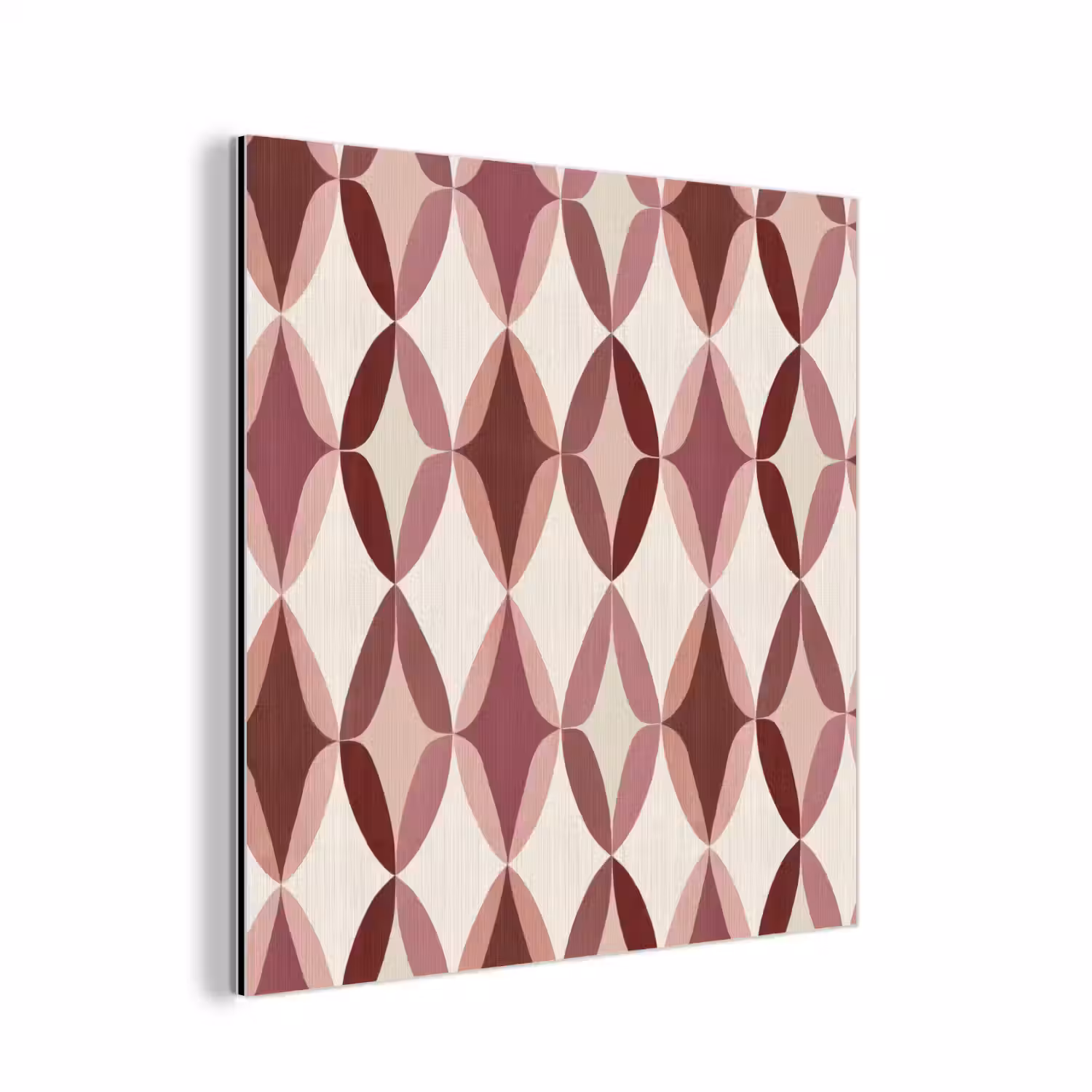 Ovaal - Textuur - Roze aluminium wit klein 46 -3d