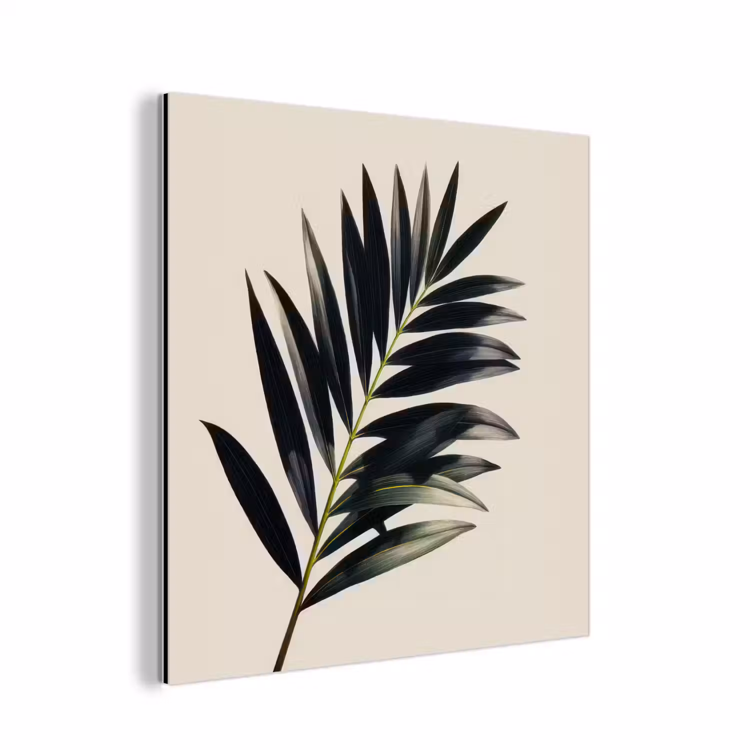 Palmblad - Subtiel - Groen - beige aluminium wit klein -3d