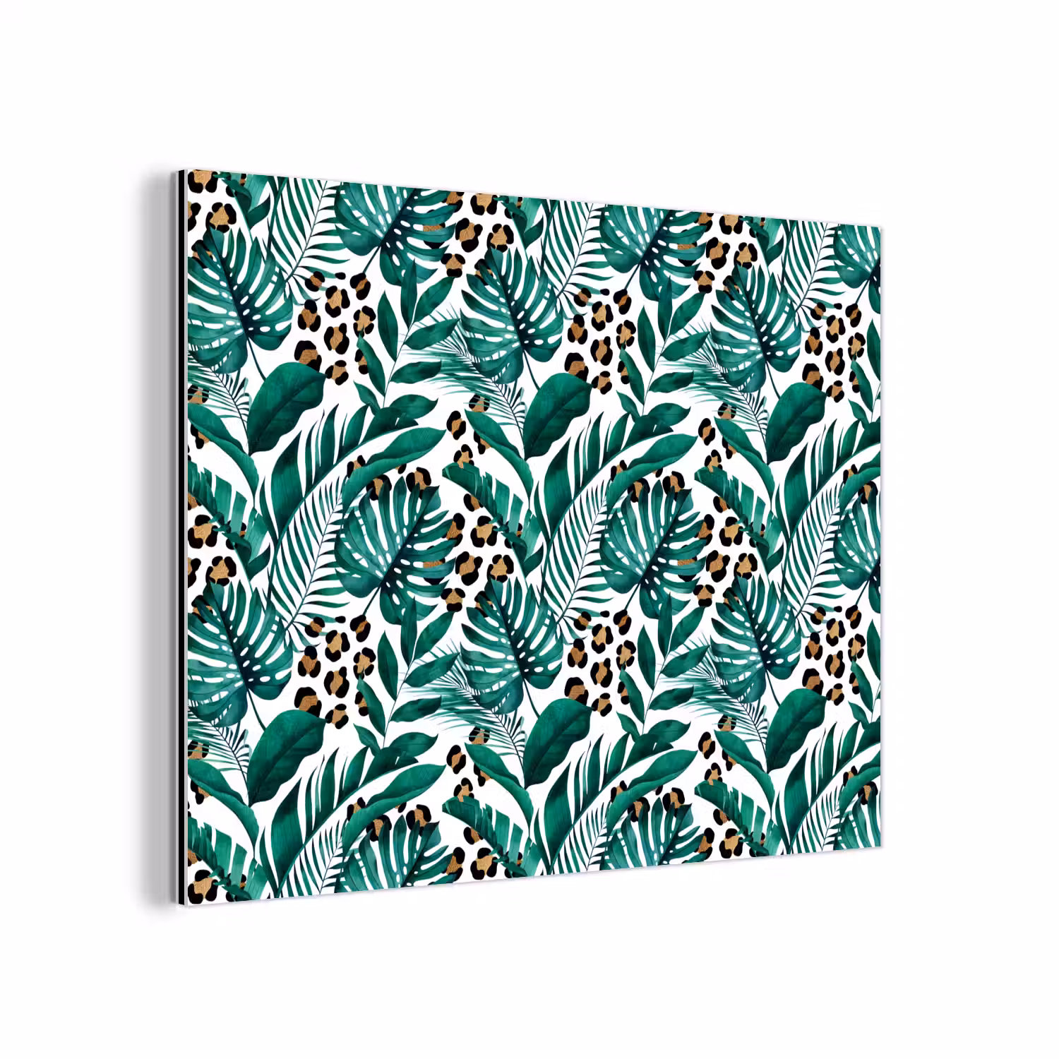 Panterprint - Bladeren - Jungle aluminium wit klein -3d