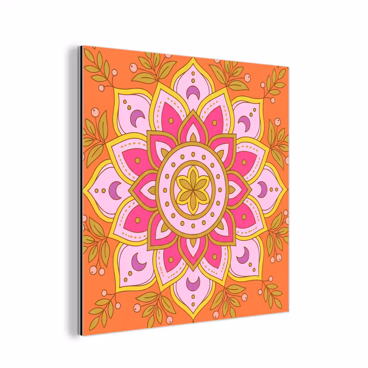 Patroon - Bloemmotief - Decoratie - Abstract - Roze aluminium wit klein -3d