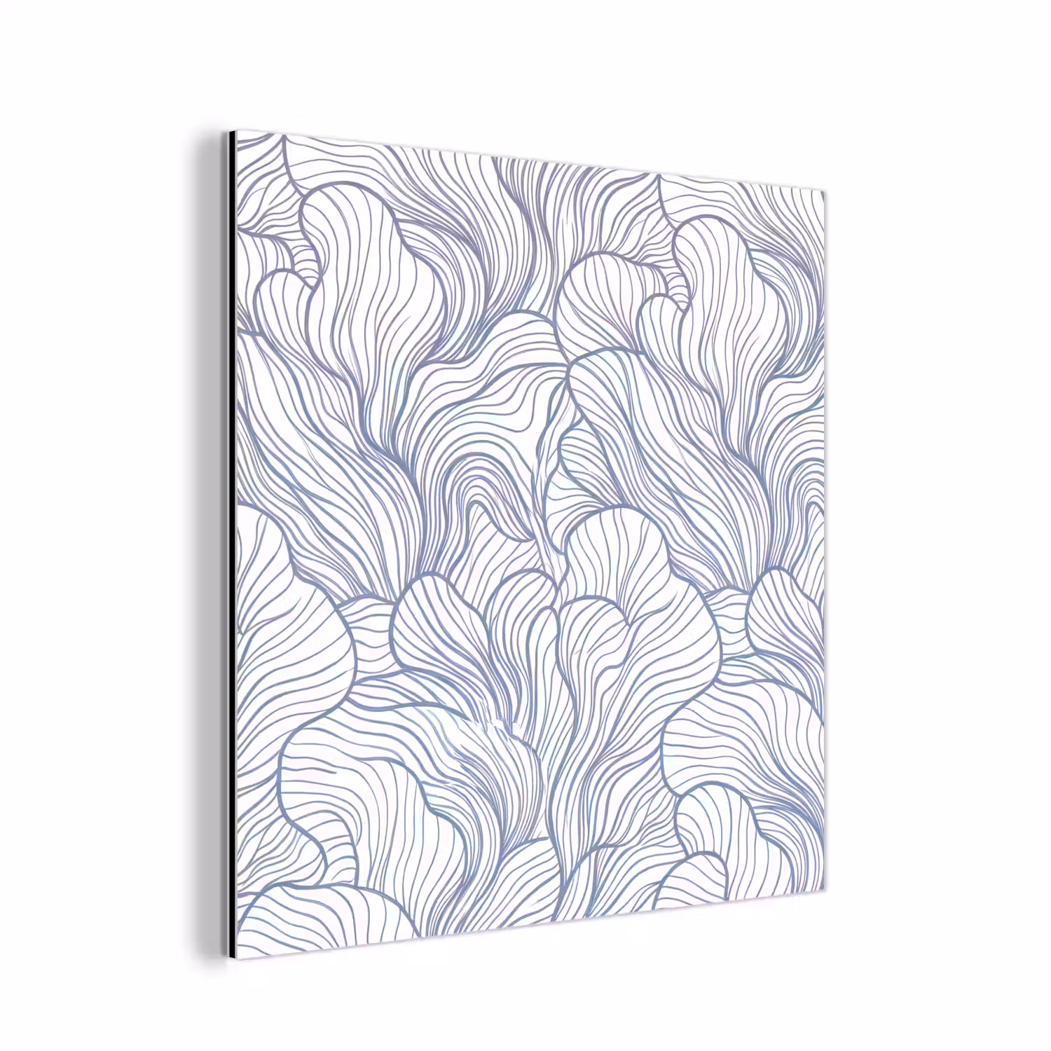 Patroon - Lijnen - Organisch - Abstract - Blauw aluminium wit klein -3d