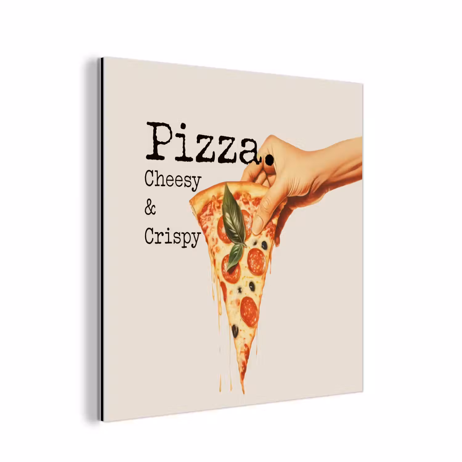 Pizza - Kaas - Pepperoni aluminium wit klein -3d