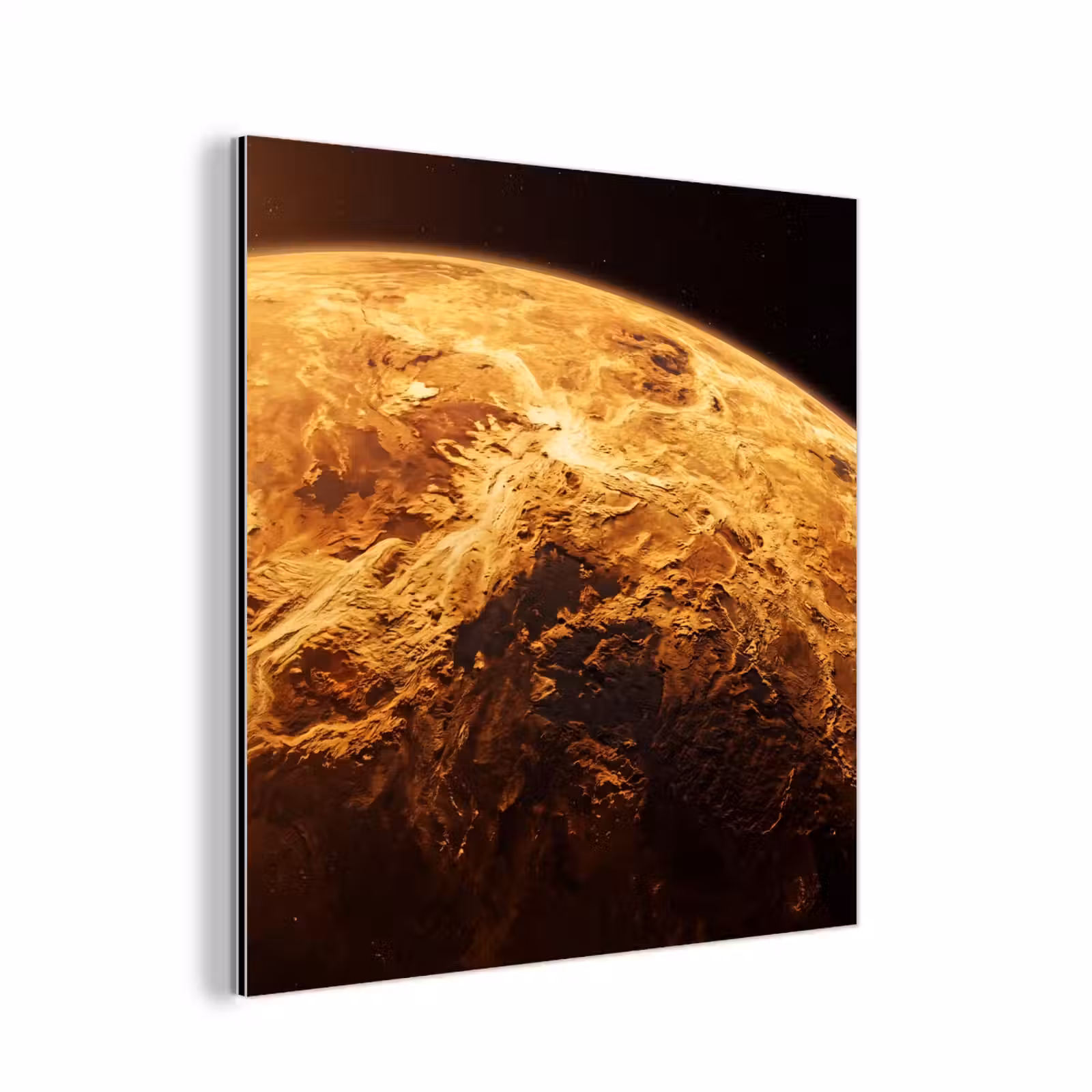 Aluminium schilderij - Planeet - Ruimte - Oranje - Planeet - Ruimte - Oranje aluminium wit klein