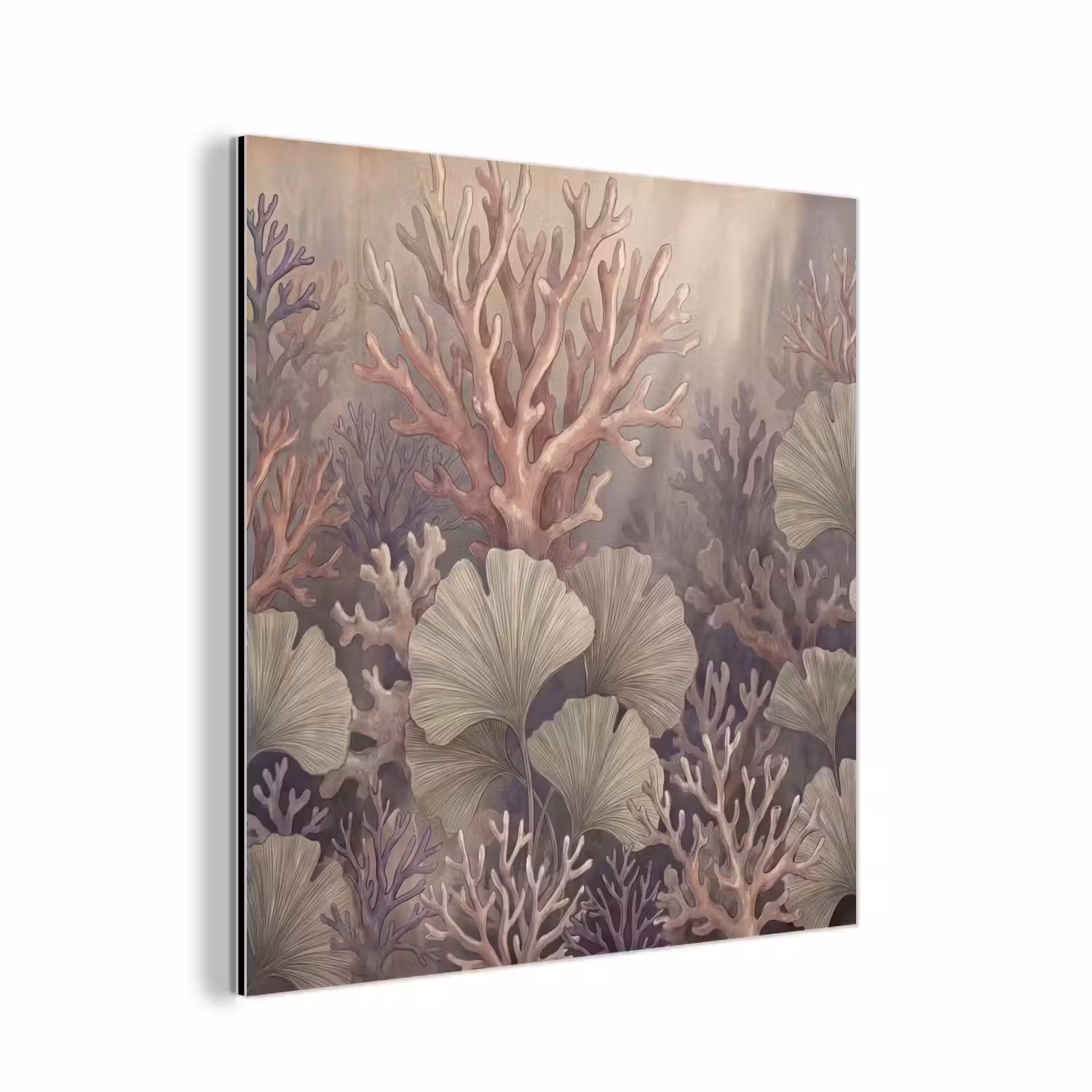 Plant - Bladeren - Zee - Illustratie - Groen aluminium wit klein -3d
