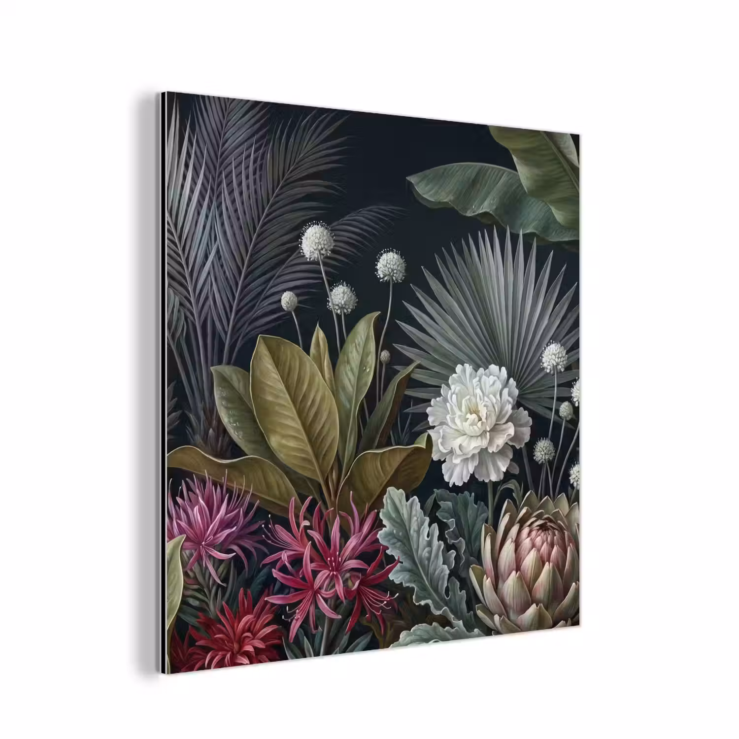 Planten - Tropisch - Botanisch - Donker - Groen aluminium wit klein -3d