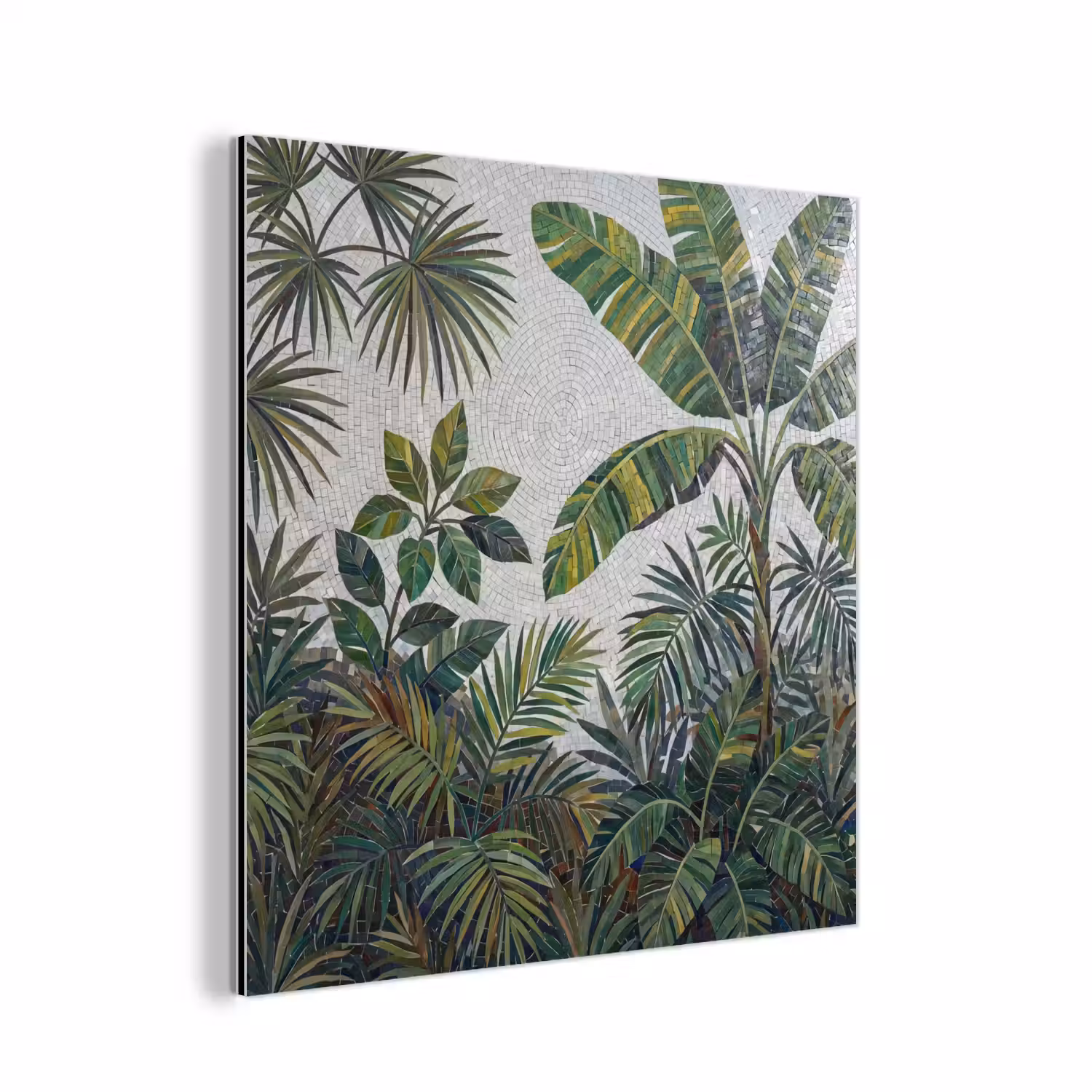 Planten - Tropisch - Mozaïek - Groen - Natuur aluminium wit klein -3d