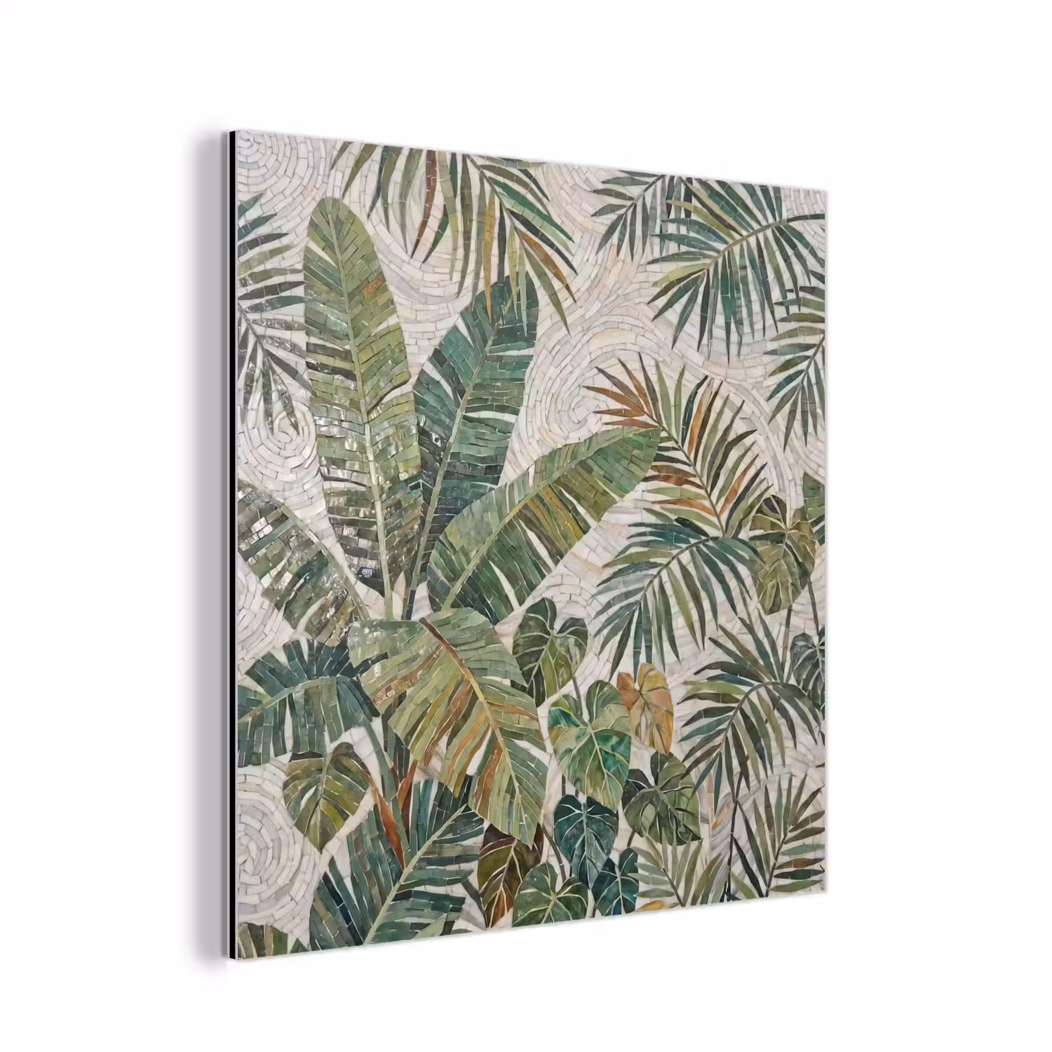 Planten - Tropisch - Mozaïek - Natuur - Groen aluminium wit klein -3d