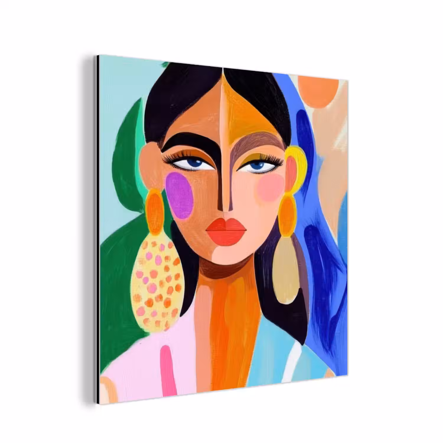 Portret - Vrouw - Modern aluminium wit klein -3d