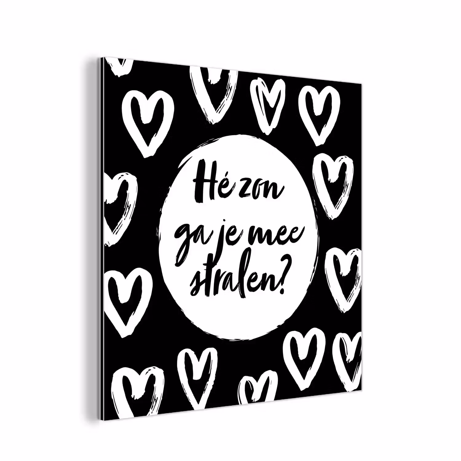 Quotes - Hé zon, ga je mee stralen? - Tekst - Zon - Zomer aluminium wit klein -3d