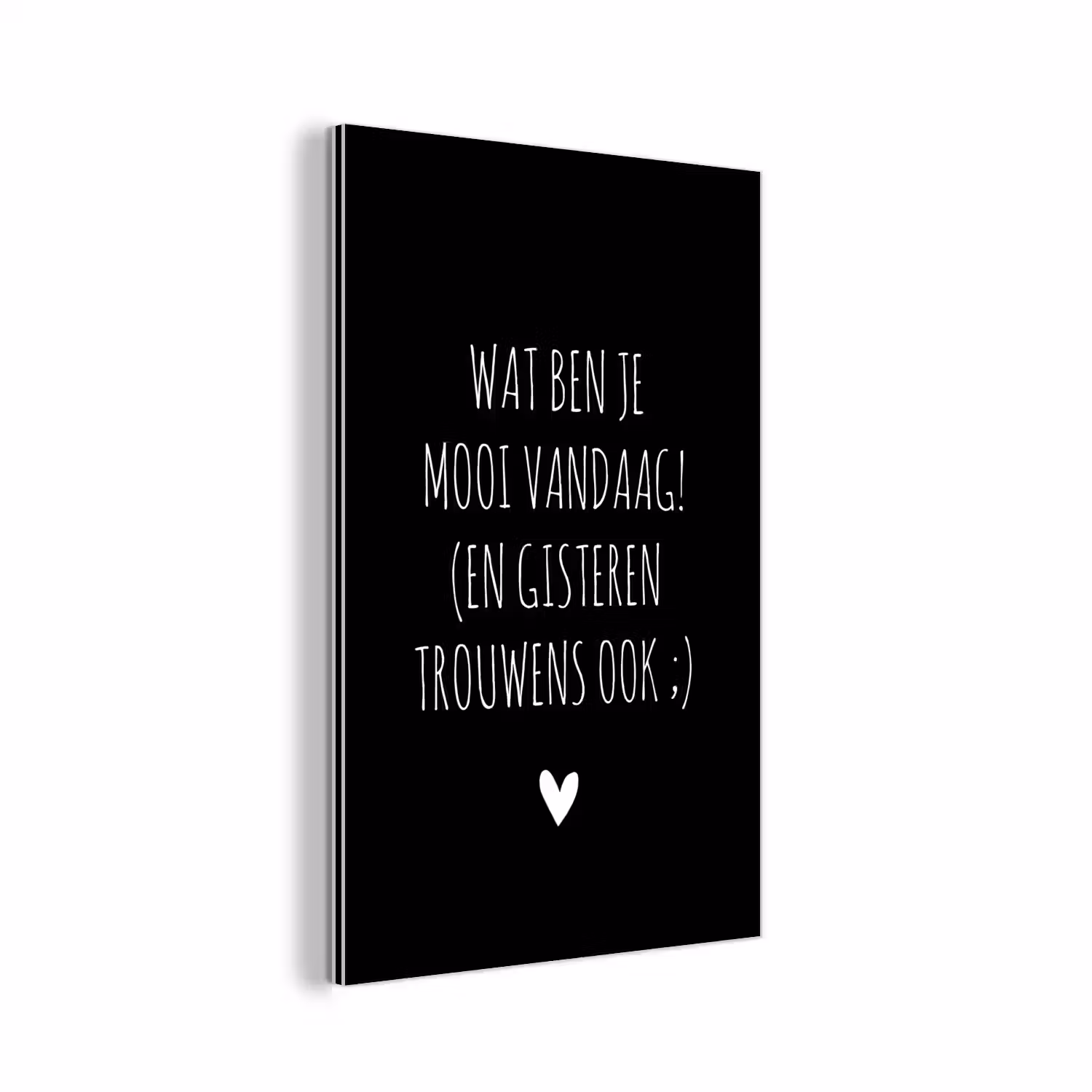 Quotes - Wat ben je mooi vandaag - Spreuken aluminium wit klein -3d