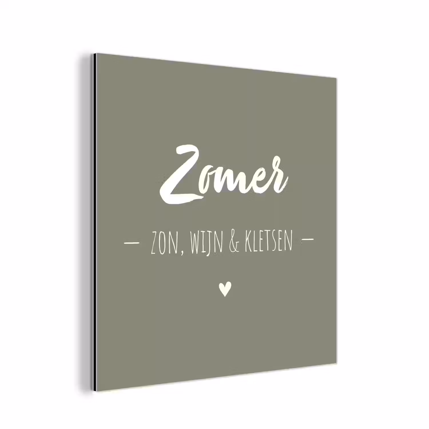 Quotes - Zomer, zon, wijn & kletsen - Tekst - Zomer aluminium wit klein -3d