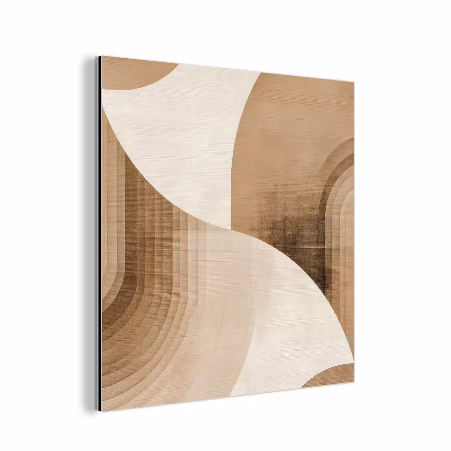 Retro - Geometrische lagen - Aardetinten aluminium wit klein -3d