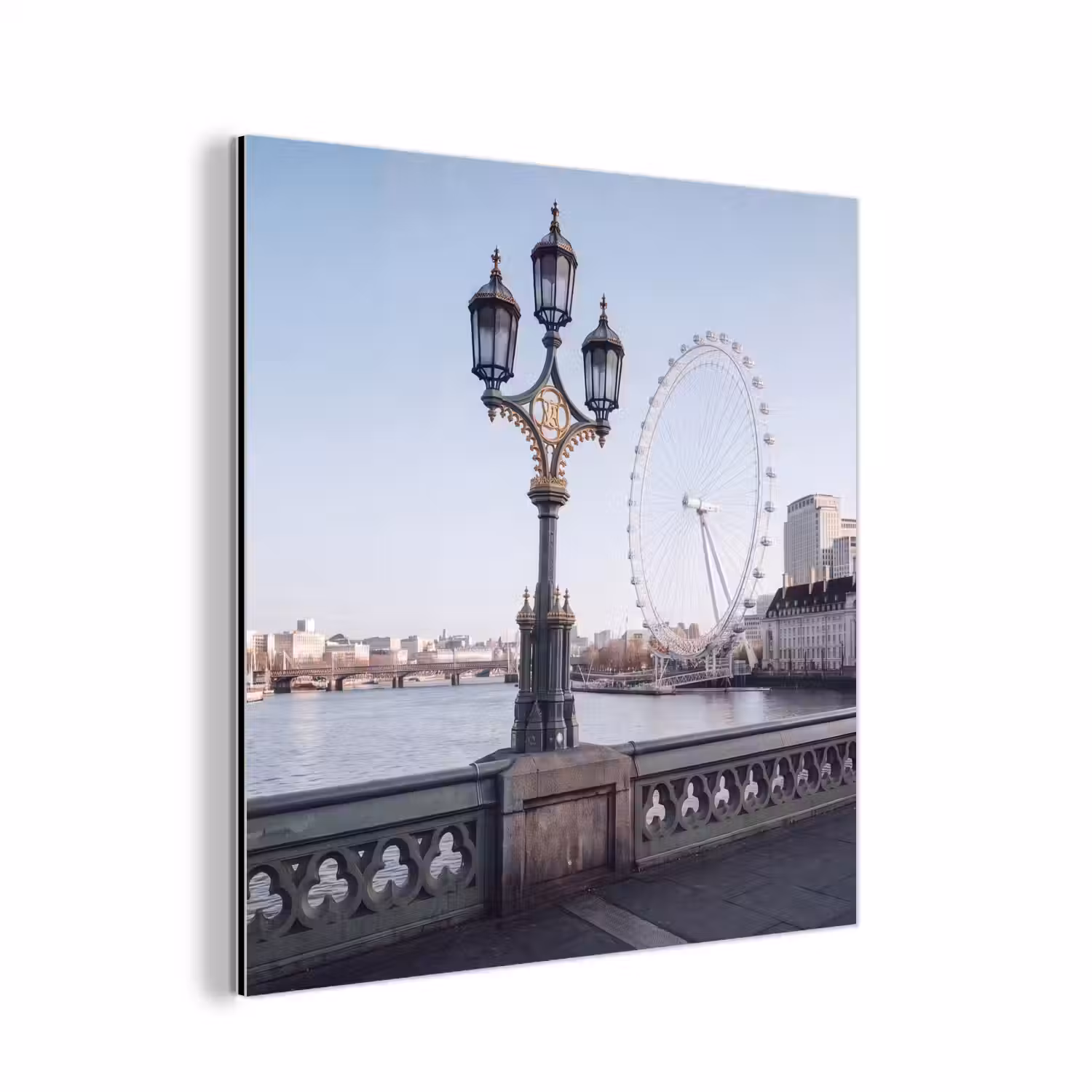 Reuzenrad - Londen - Stad - Architectuur - Brug aluminium wit klein -3d