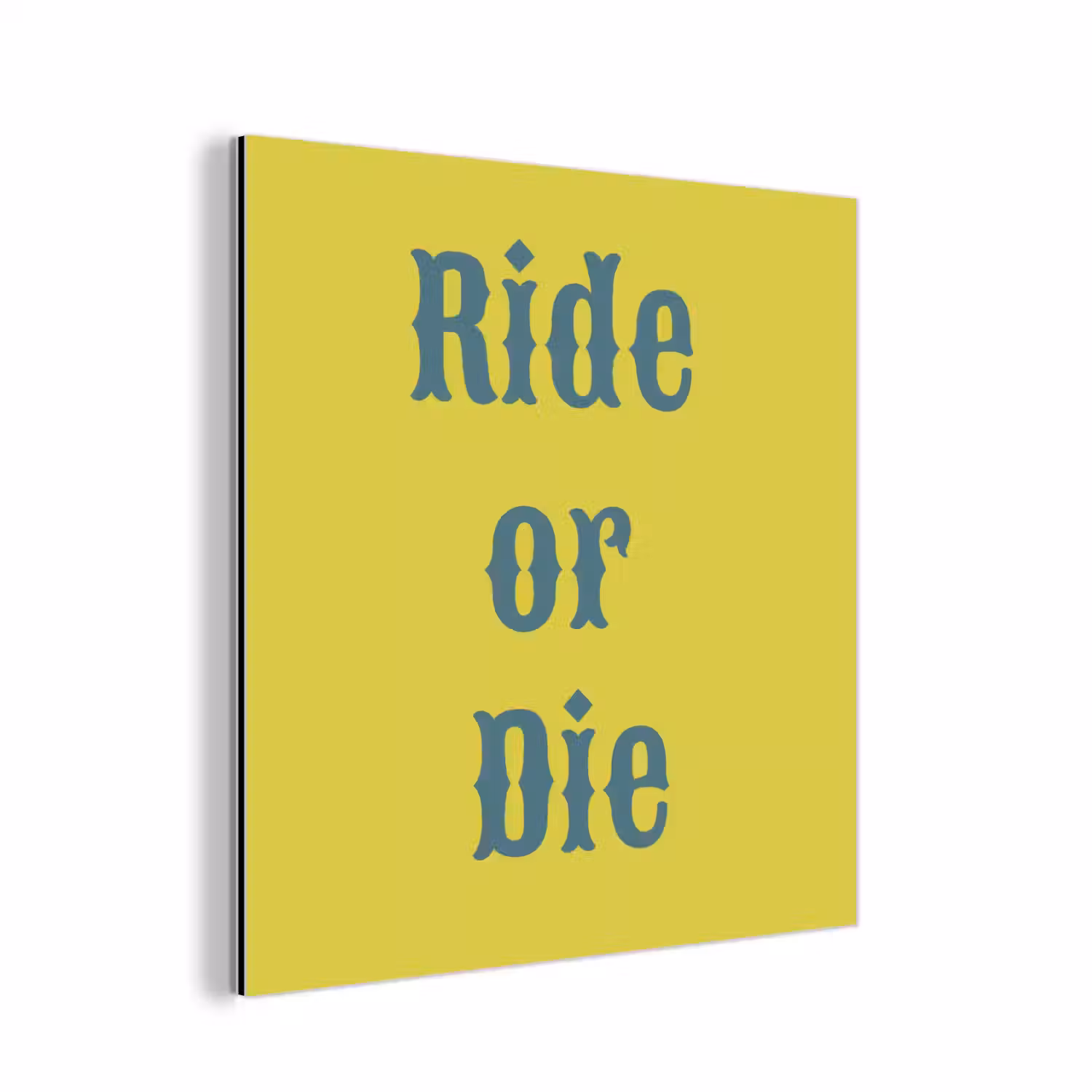 Ride or die - Geel - Blauw aluminium wit klein -3d
