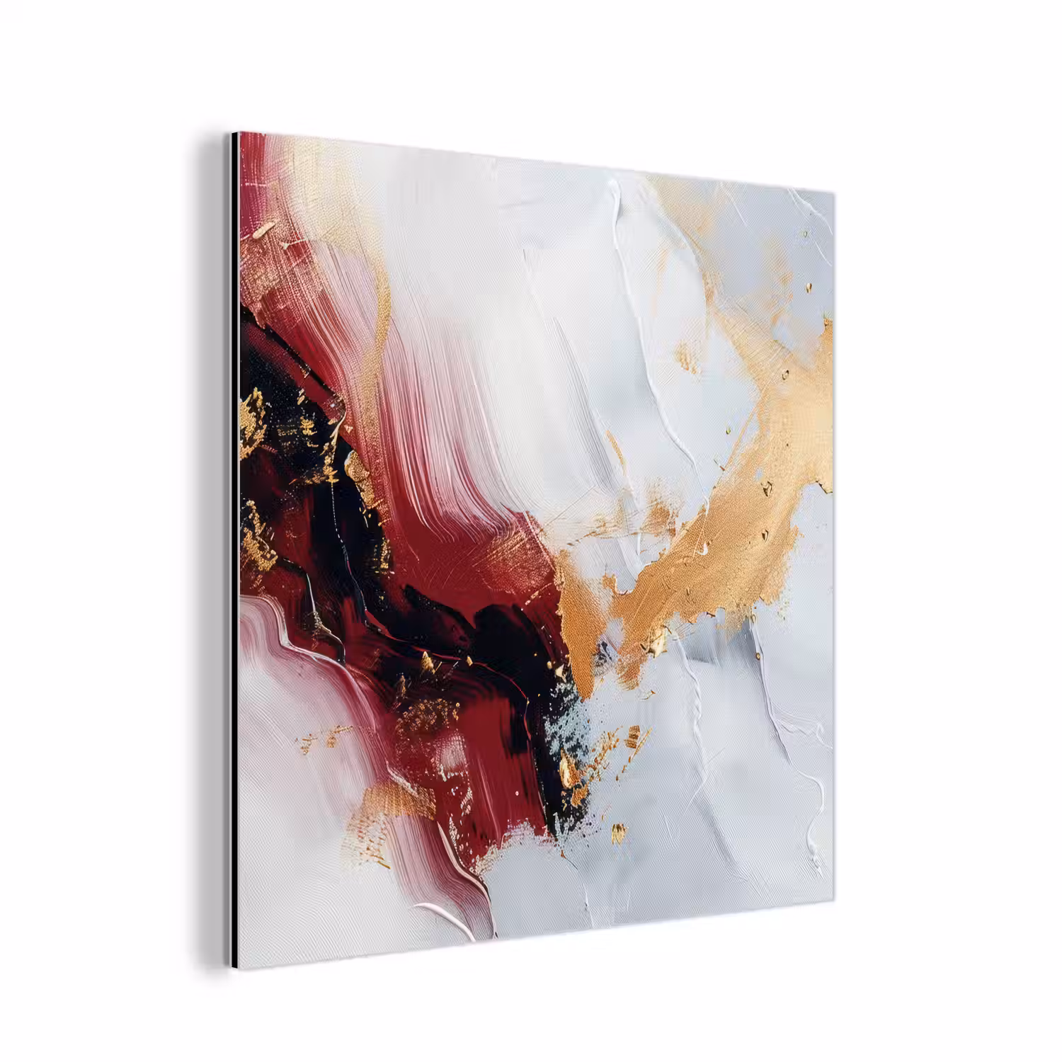 Rood - Abstract - Goud - Modern aluminium wit klein -3d