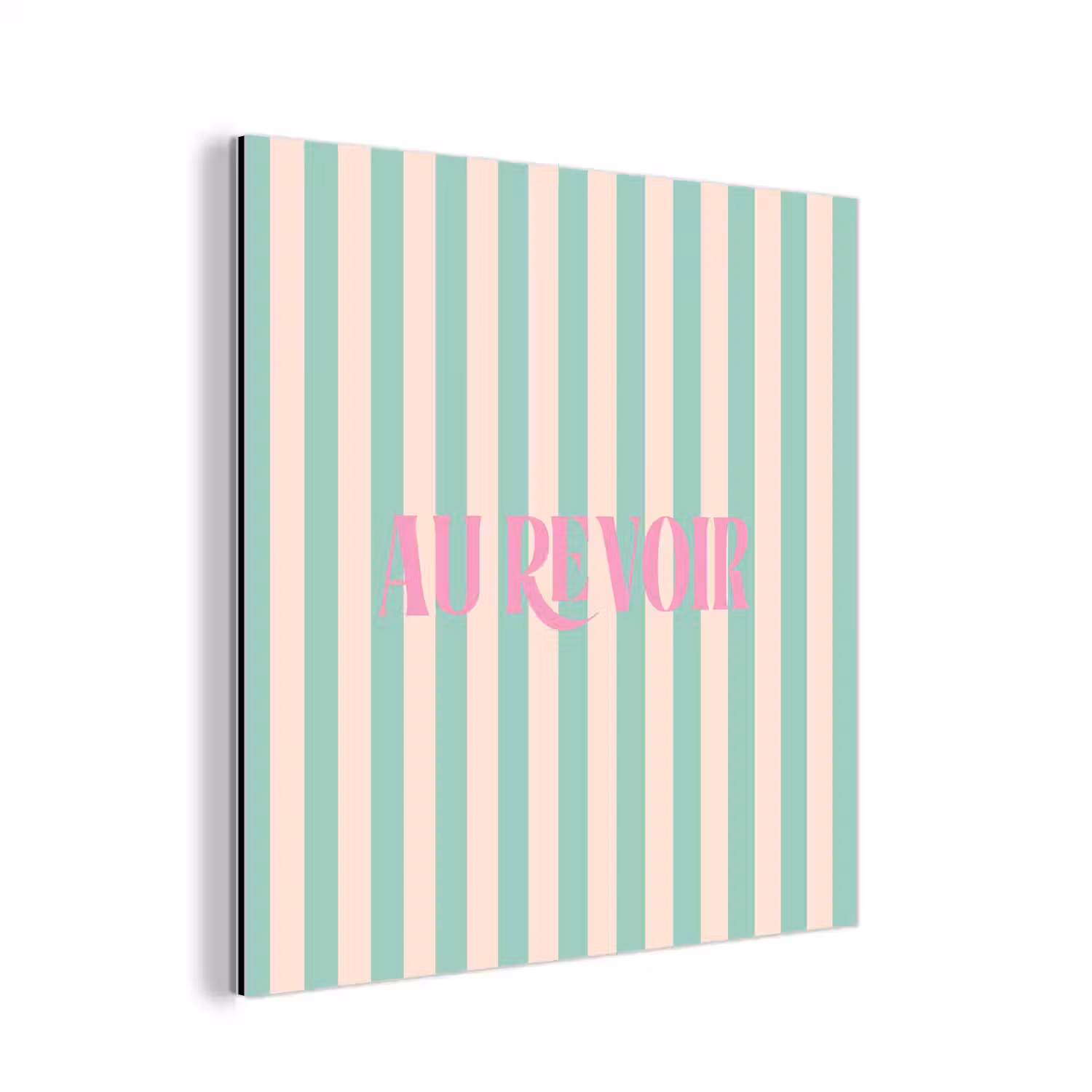 Roze - Groen - Strepen - Au revoir aluminium wit klein -3d