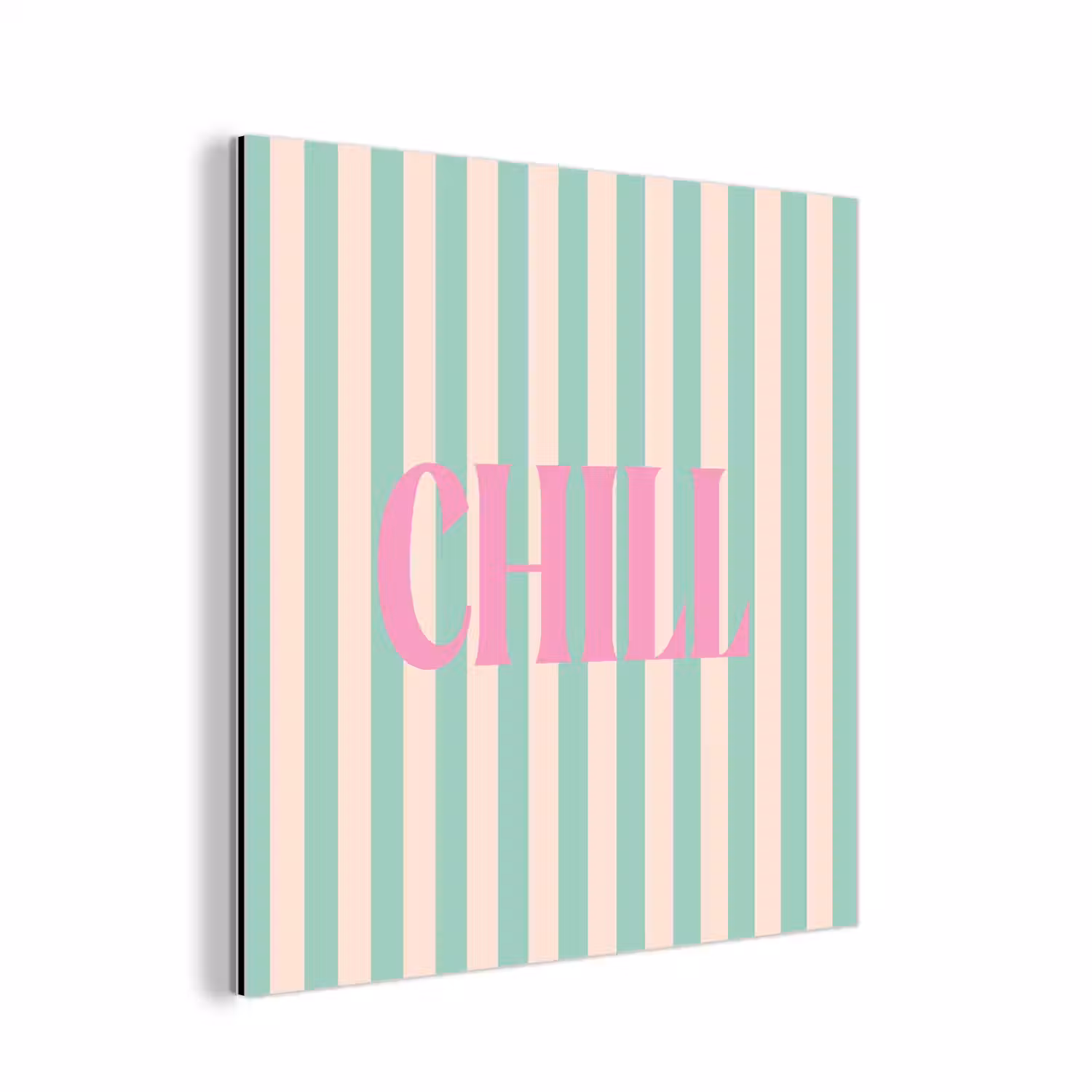Roze - Groen - Strepen - Chill aluminium wit klein -3d