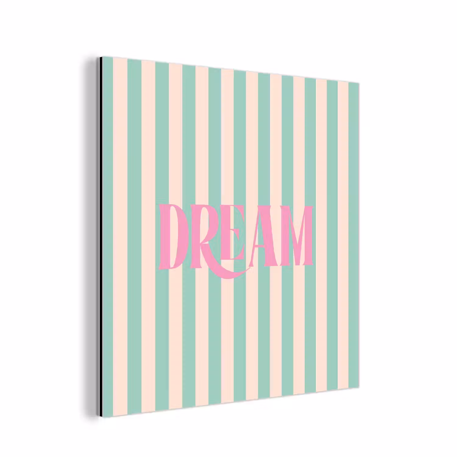 Roze - Groen - Strepen - Dream aluminium wit klein -3d