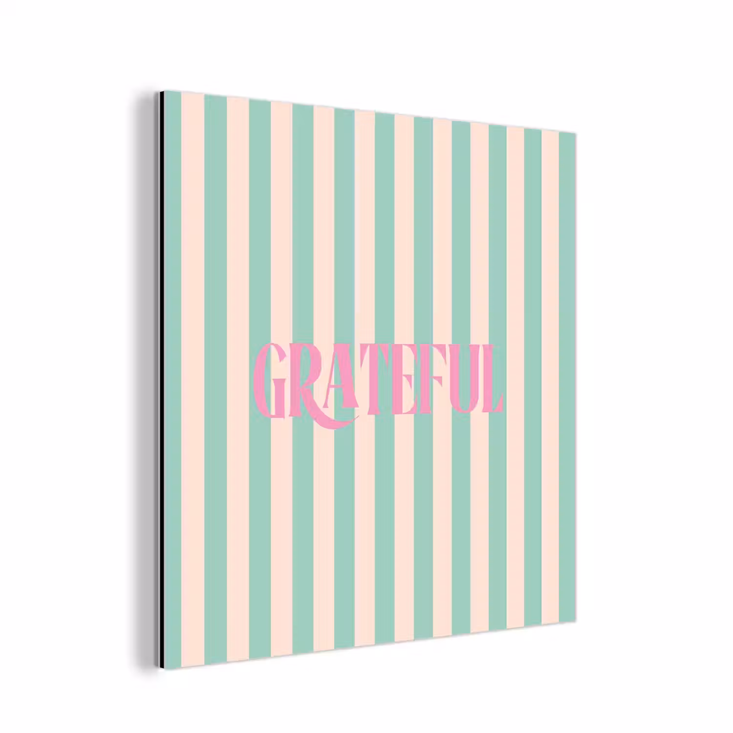 Roze - Groen - Strepen - Grateful aluminium wit klein -3d