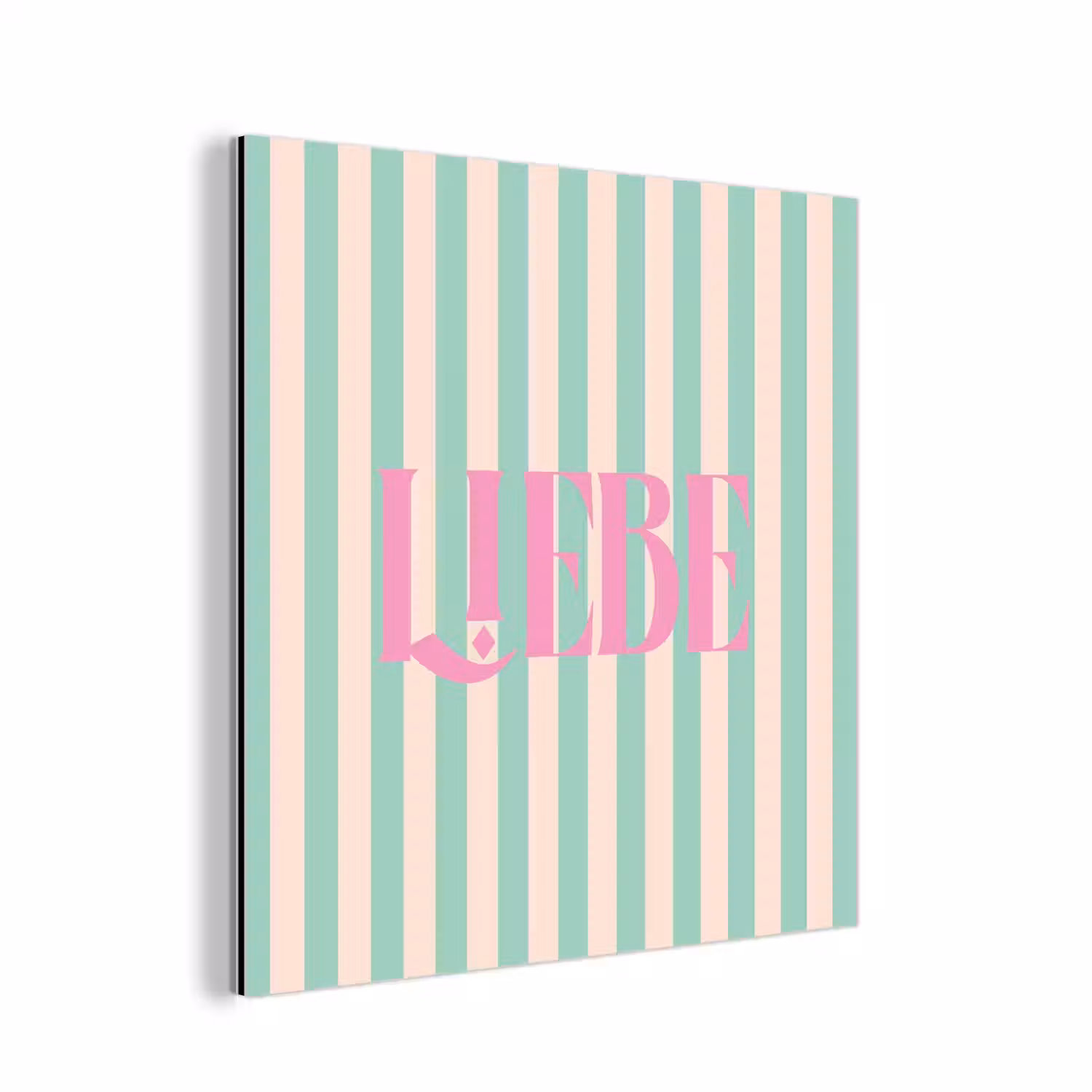 Roze - Groen - Strepen - Liebe aluminium wit klein -3d