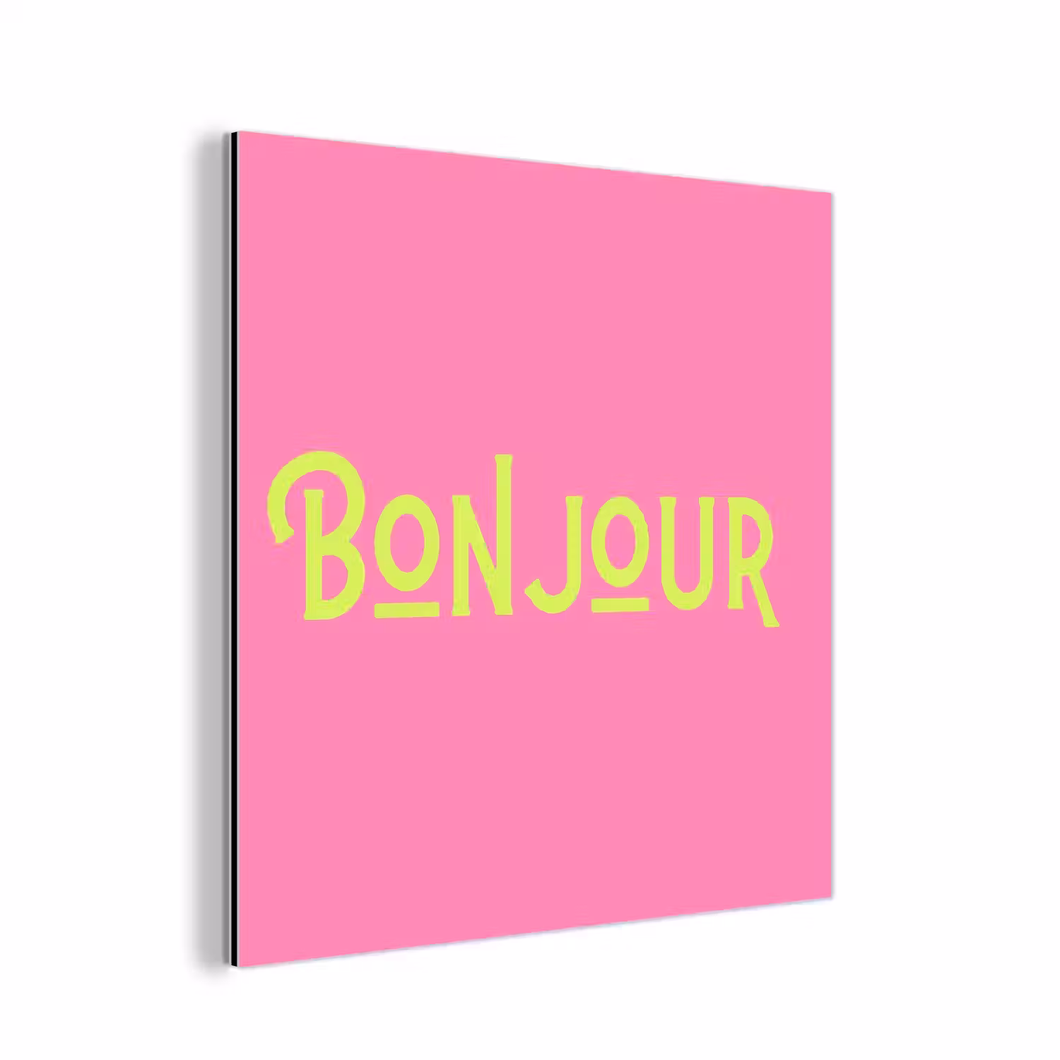 Roze - Groene Bonjour - art-deco aluminium wit klein -3d