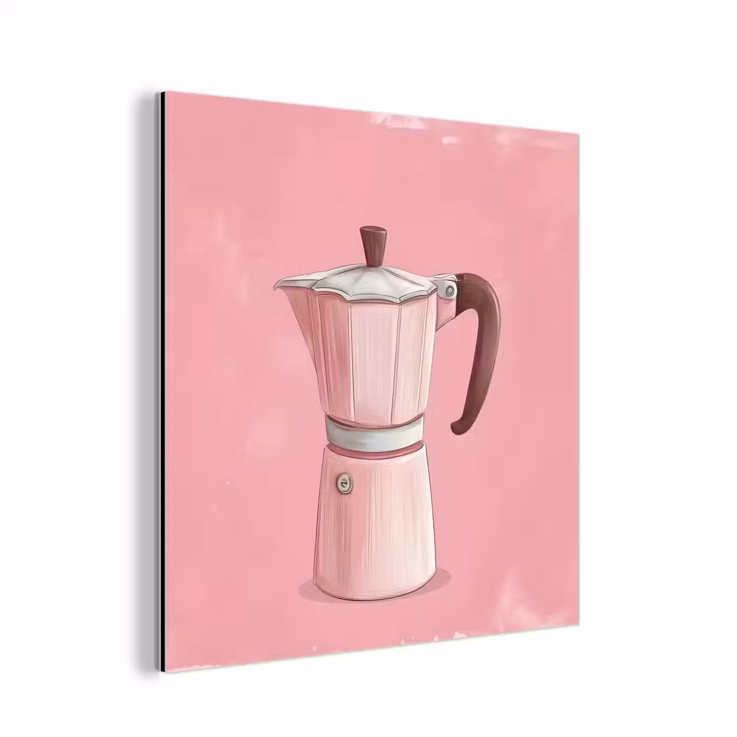 Roze - Mokkapot - Illustratie - Koffie aluminium wit klein -3d