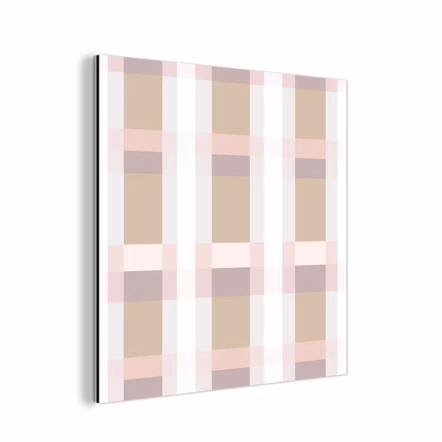 Ruitpatroon - Aardetinten - Minimalistisch aluminium wit klein 46 -3d