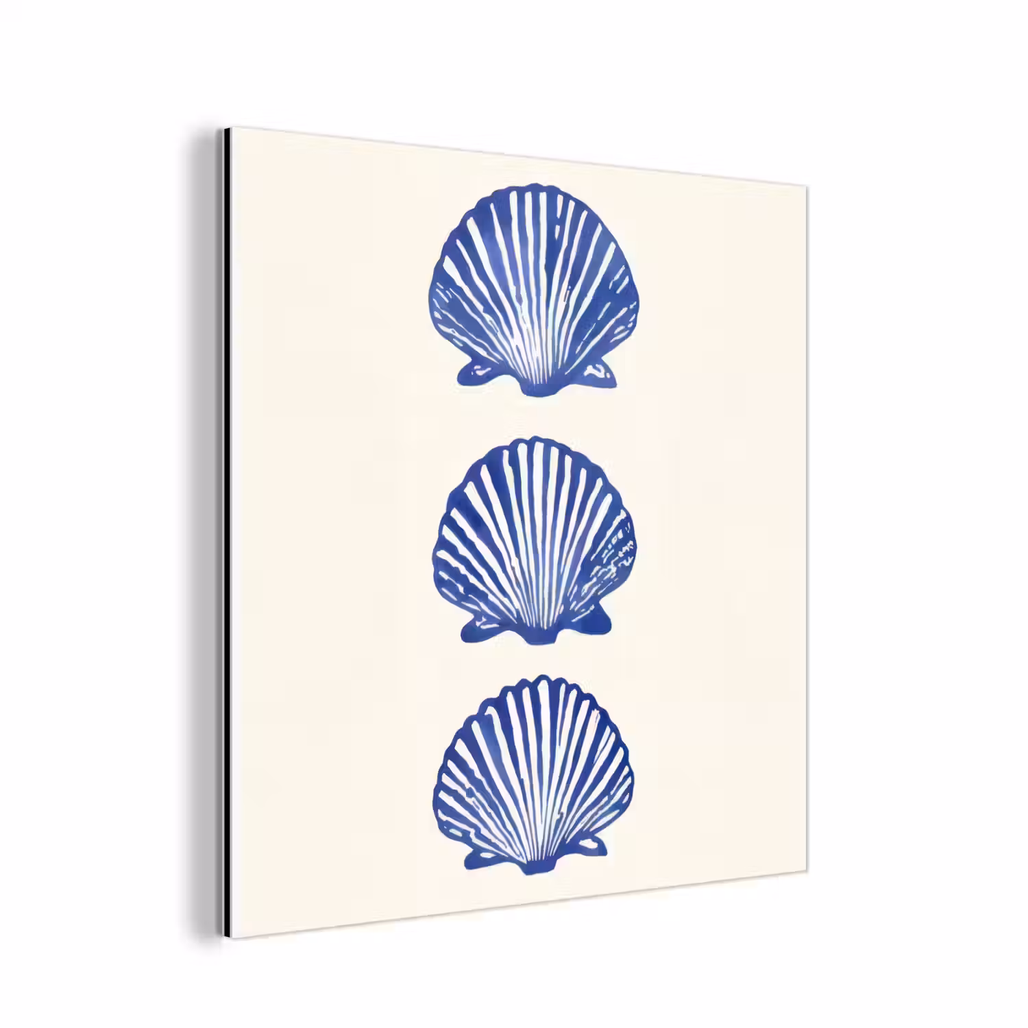 Schelpen - Blauw - Patroon aluminium wit klein -3d