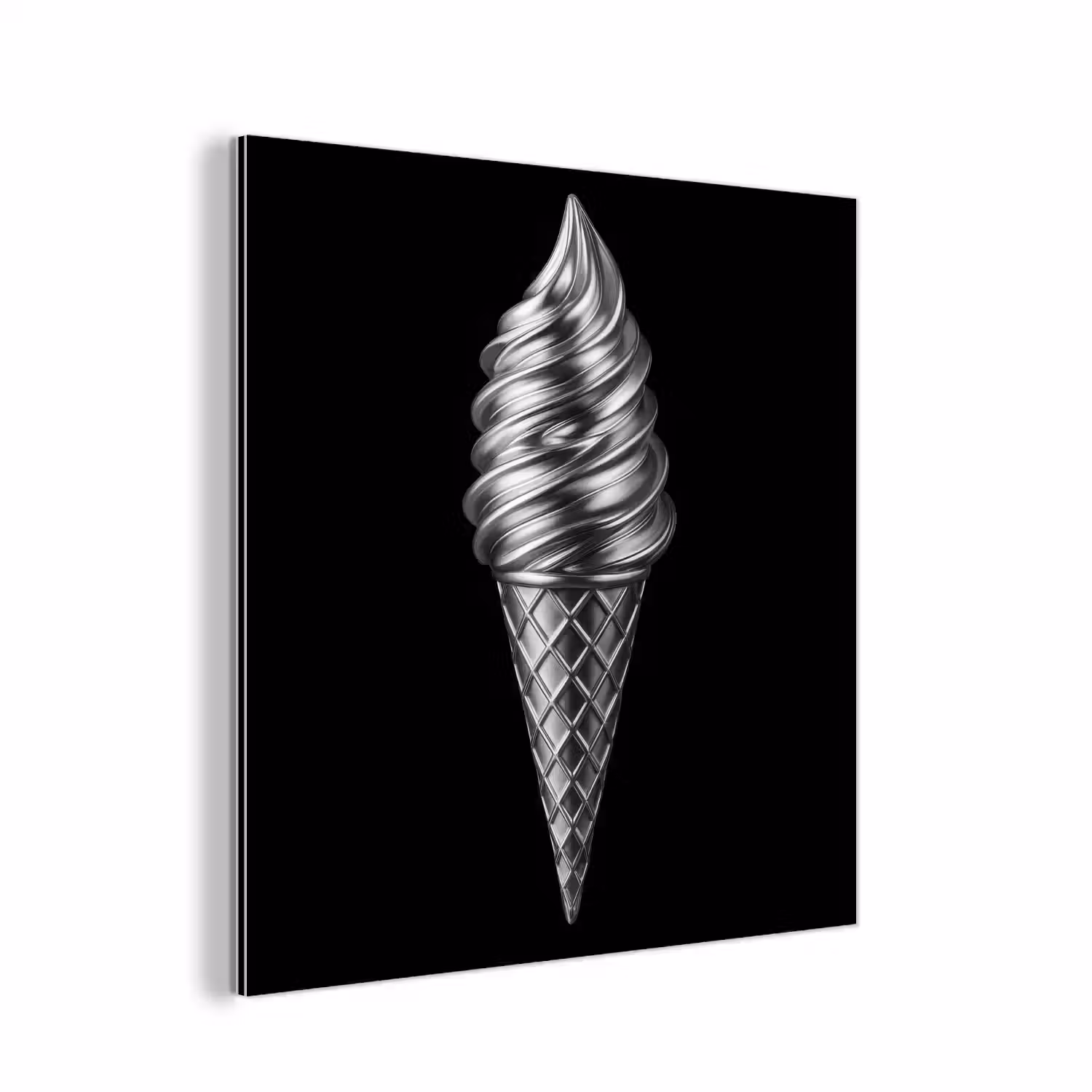 Softijs - Realistisch - Futuristisch aluminium wit klein -3d