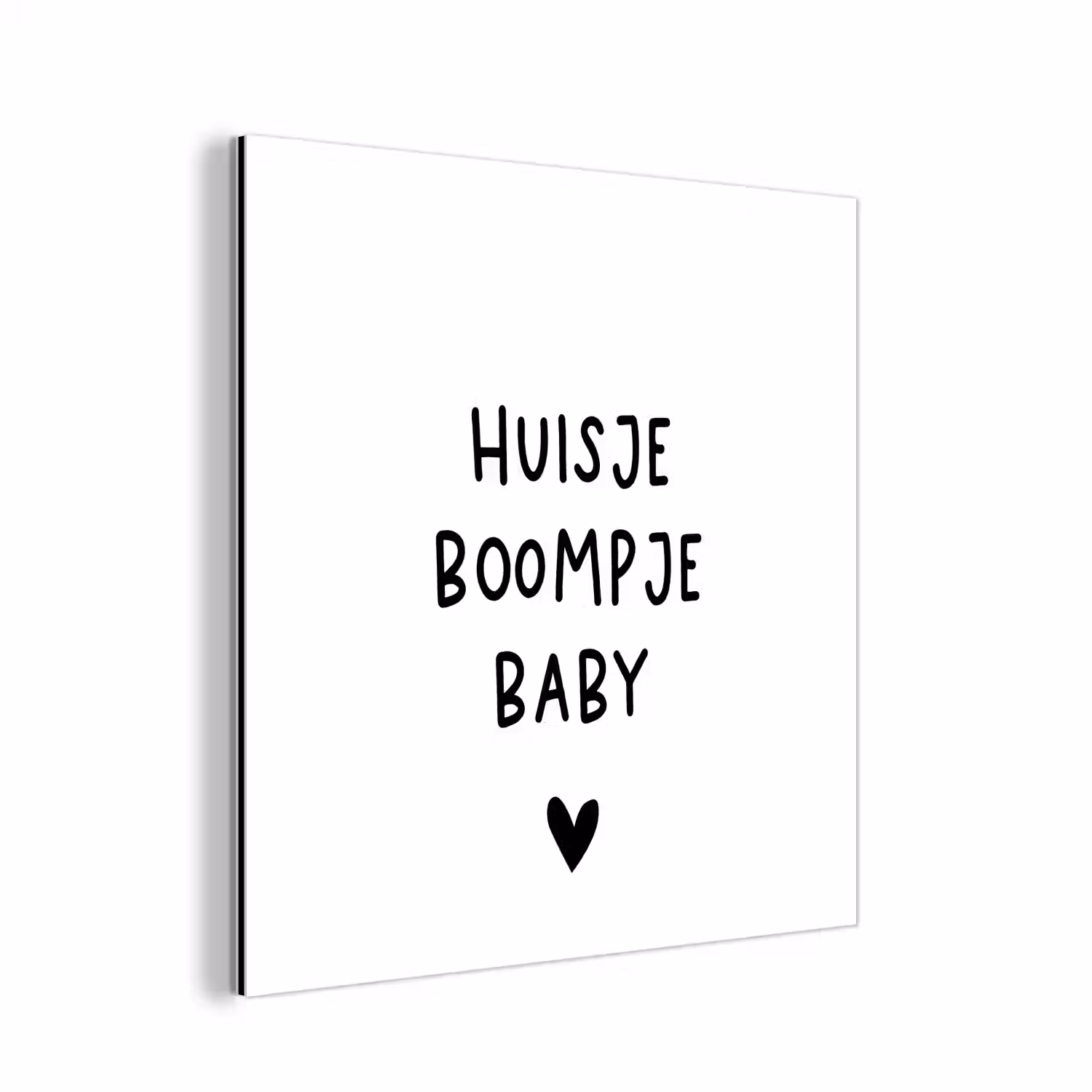 Spreuken - Huisje boompje baby - Quotes aluminium wit klein -3d