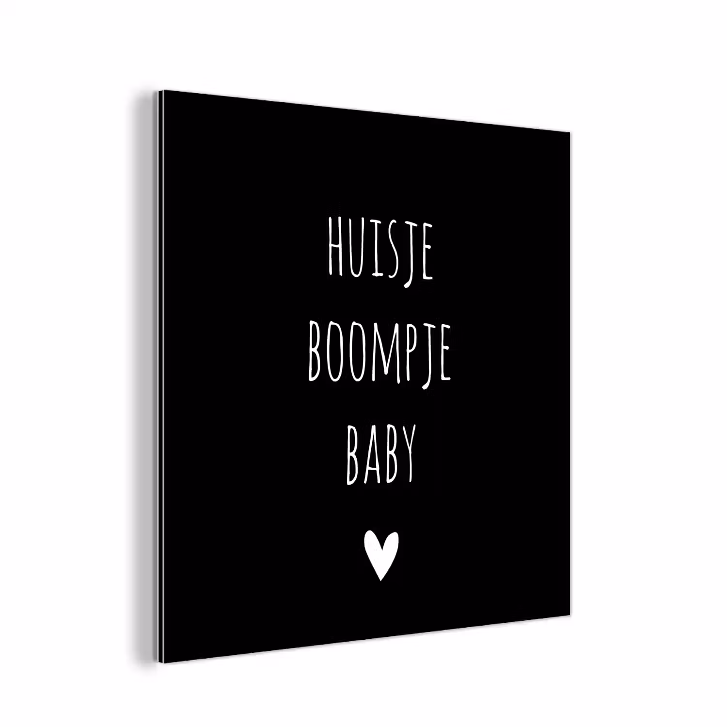 Spreuken - Huisje boompje baby - Quotes aluminium wit klein -3d