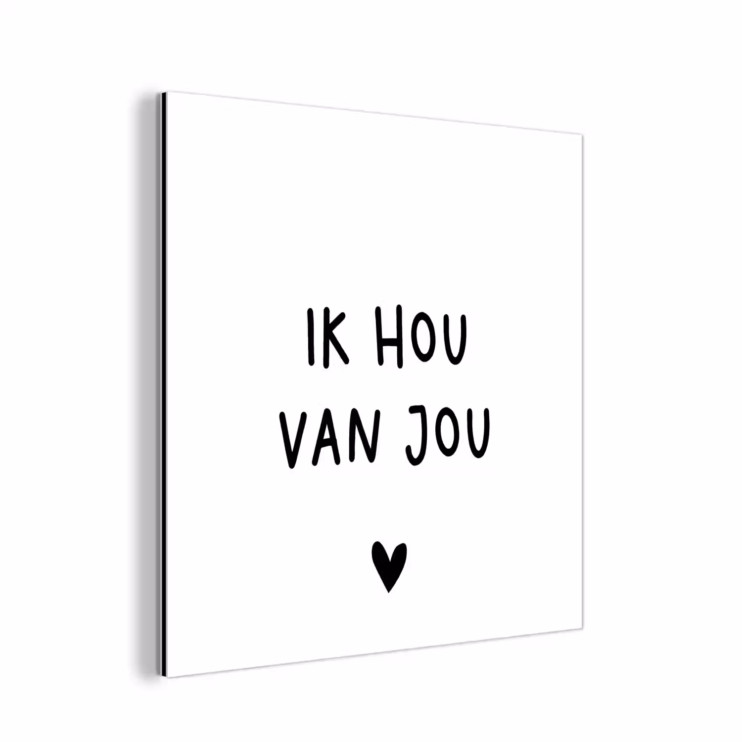 Spreuken - Ik hou van jou - Quotes aluminium wit klein -3d