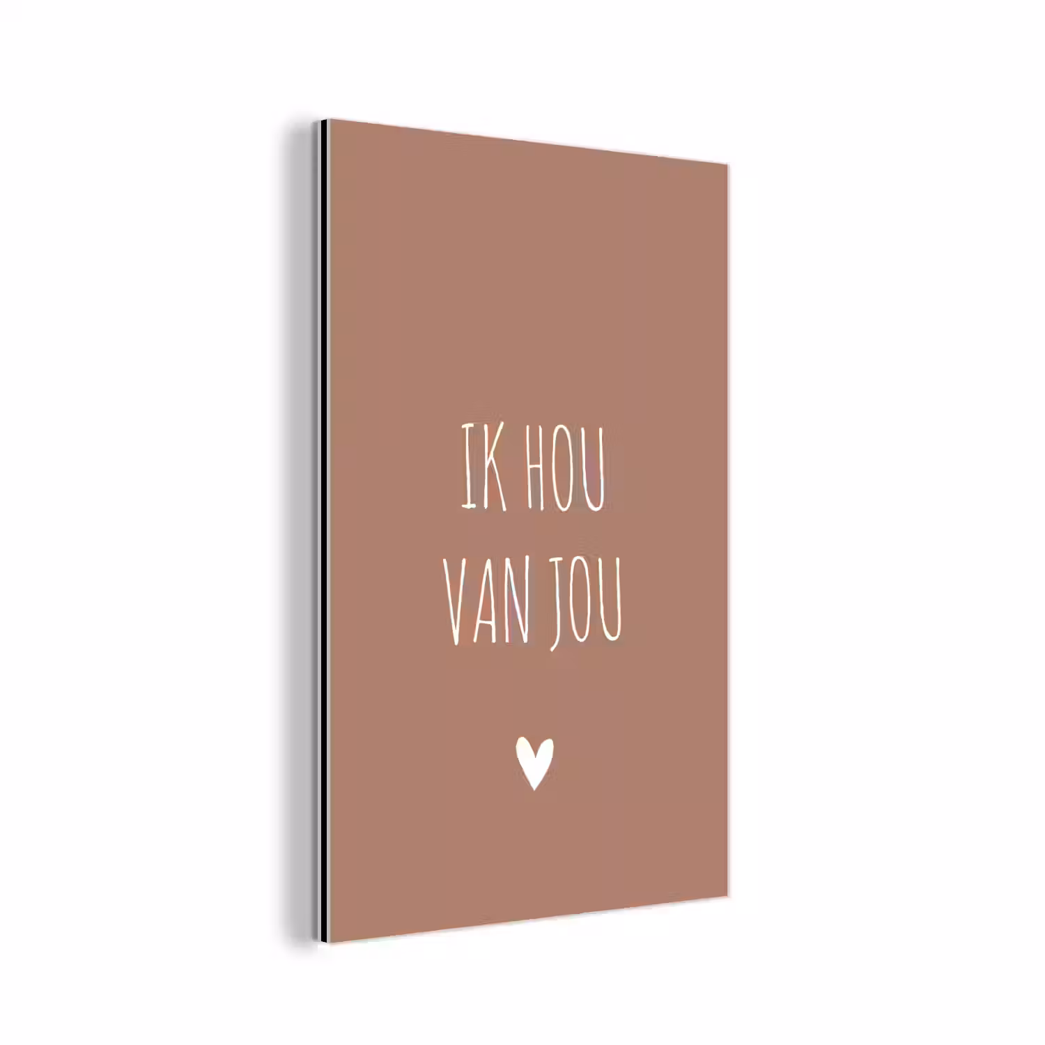 Spreuken - Ik hou van jou - Quotes aluminium wit klein -3d