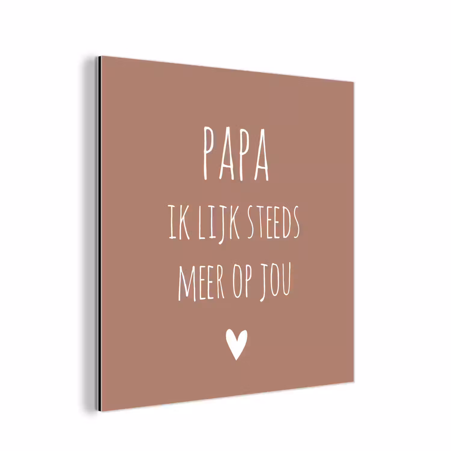 Spreuken - Papa ik lijk steeds meer op jou - Quotes - Papa - Stef Bos aluminium wit klein -3d