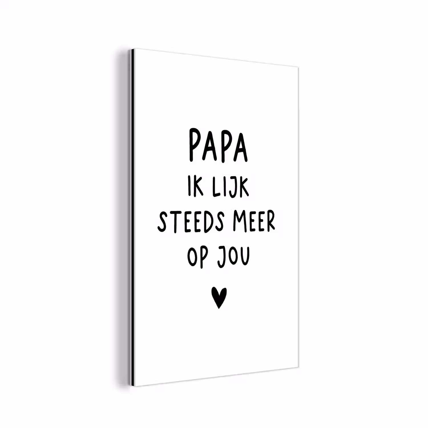 Spreuken - Papa - Papa ik lijk steeds meer op jou - Quotes - Stef Bos aluminium wit klein -3d