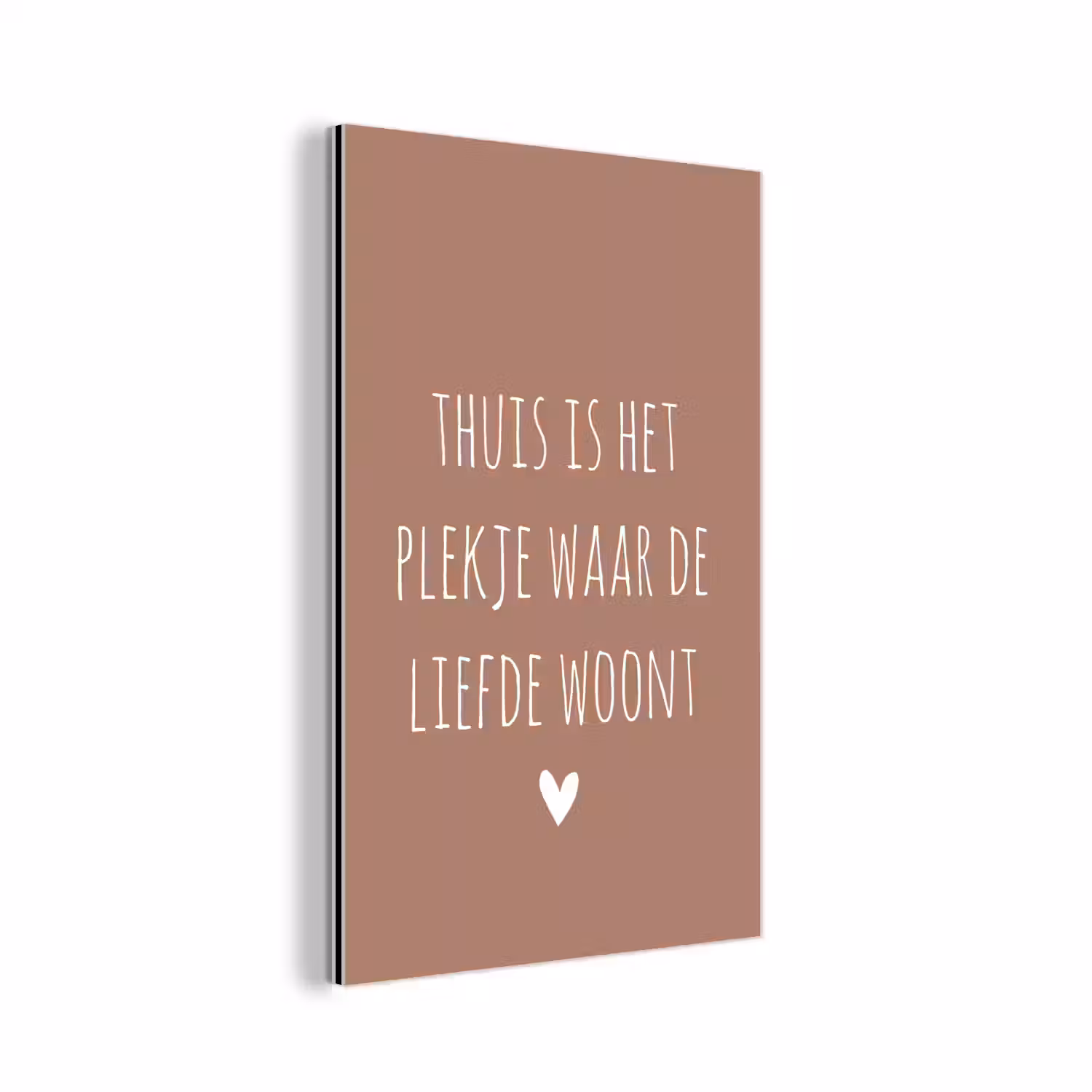 Spreuken - Thuis is het plekje waar de liefde woont - Quotes aluminium wit klein -3d