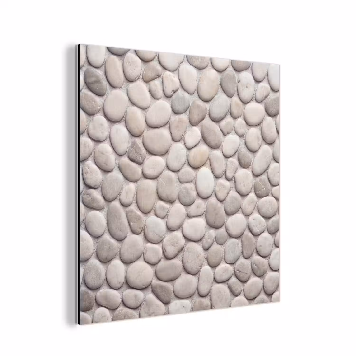 Steen - Kiezel - Natuur - Minimalistisch - Beige aluminium wit klein -3d