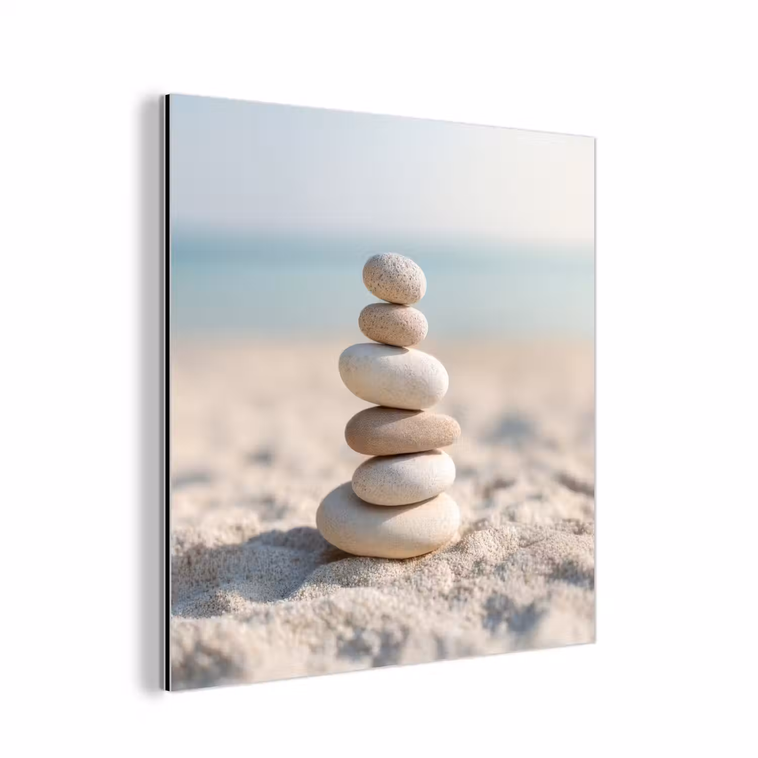 Stenen - Stapel - Zand - Zee aluminium wit klein -3d