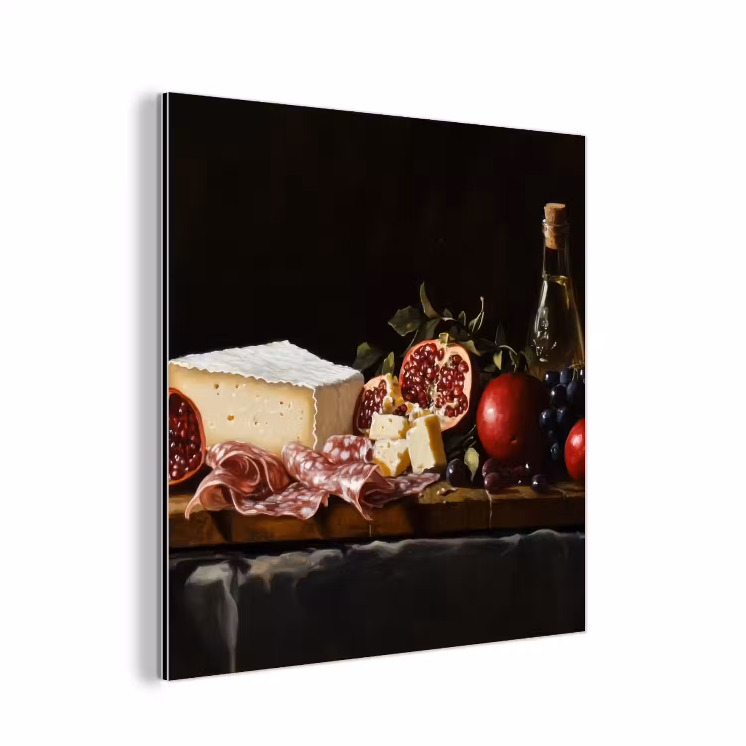 Stilleven - Vintage - Borrelplank aluminium wit klein -3d
