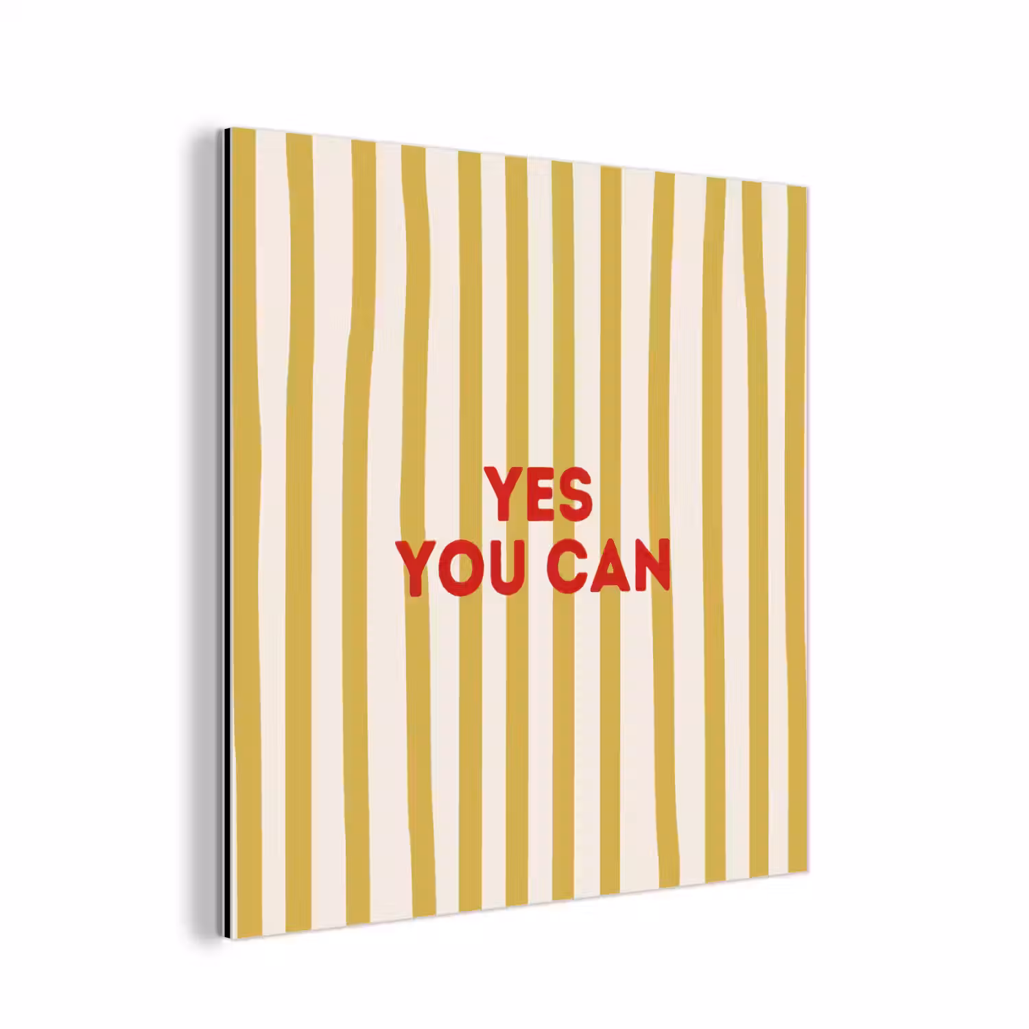 Strepen - Abstract - Yes you can - Rood aluminium wit klein -3d